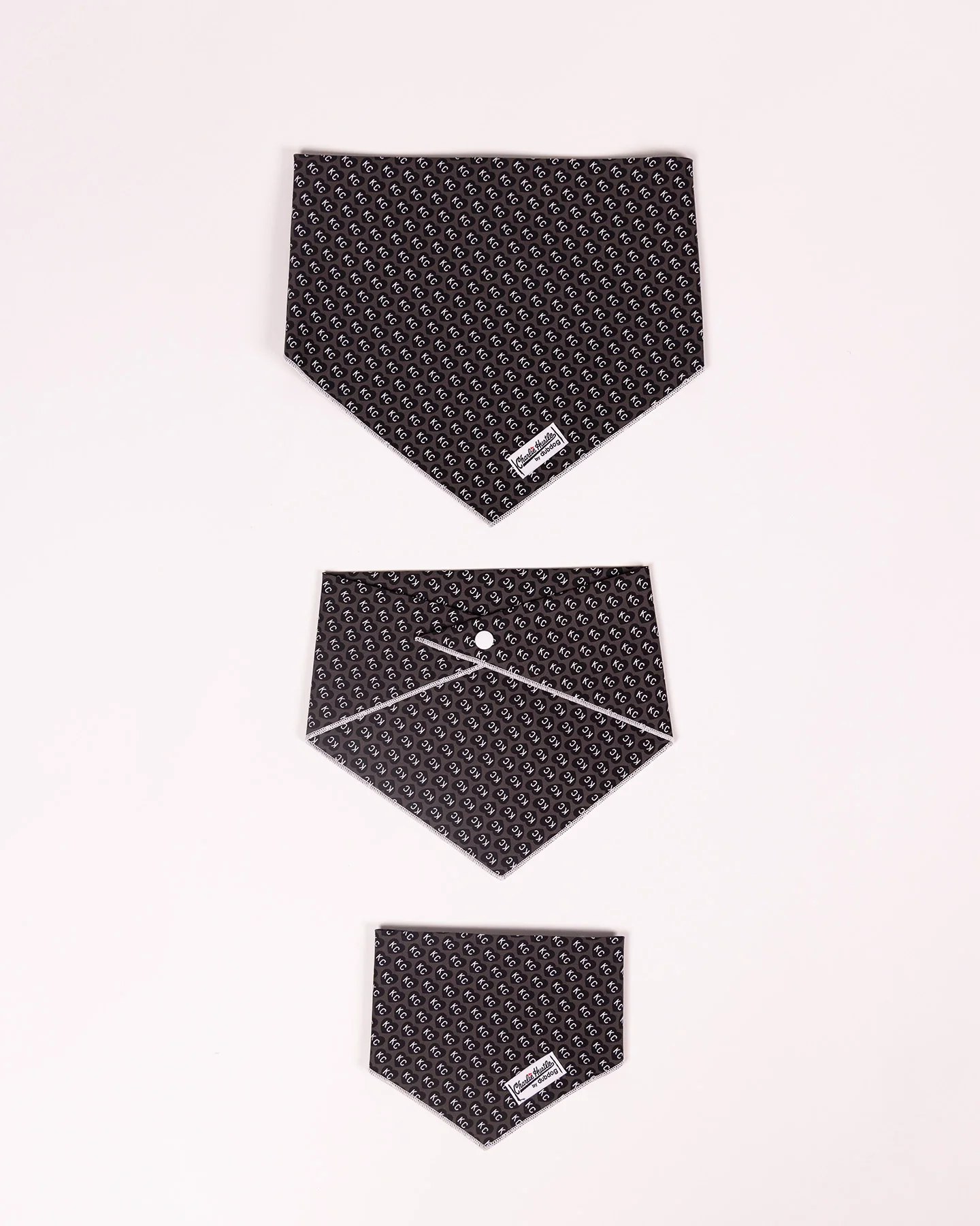 Black KC Heart Dog Bandana - Image 4