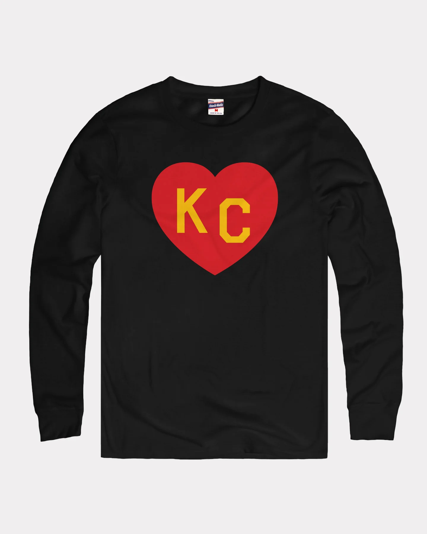 Black & Red Arrowhead KC Heart Vintage Long Sleeve T-Shirt