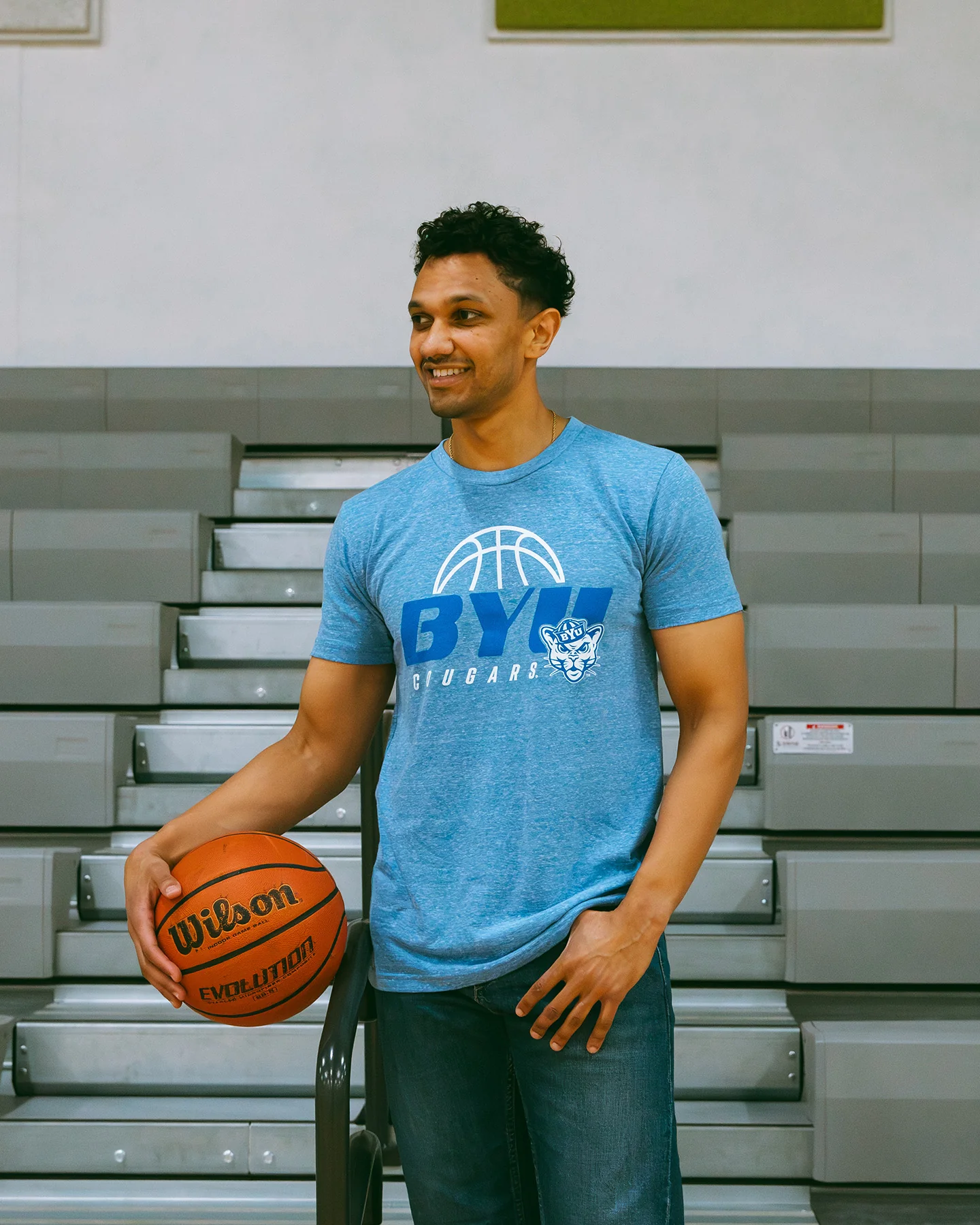 BYU Cougars Basketball Throwback Blue Tee - Image 2