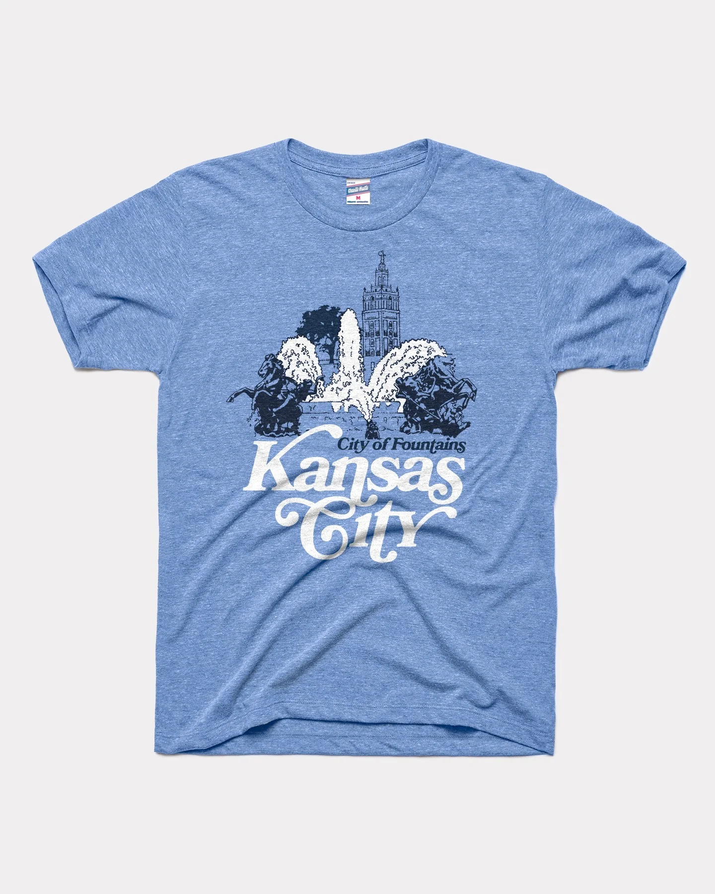 City Of Fountains Kansas City Vintage Blue T-Shirt
