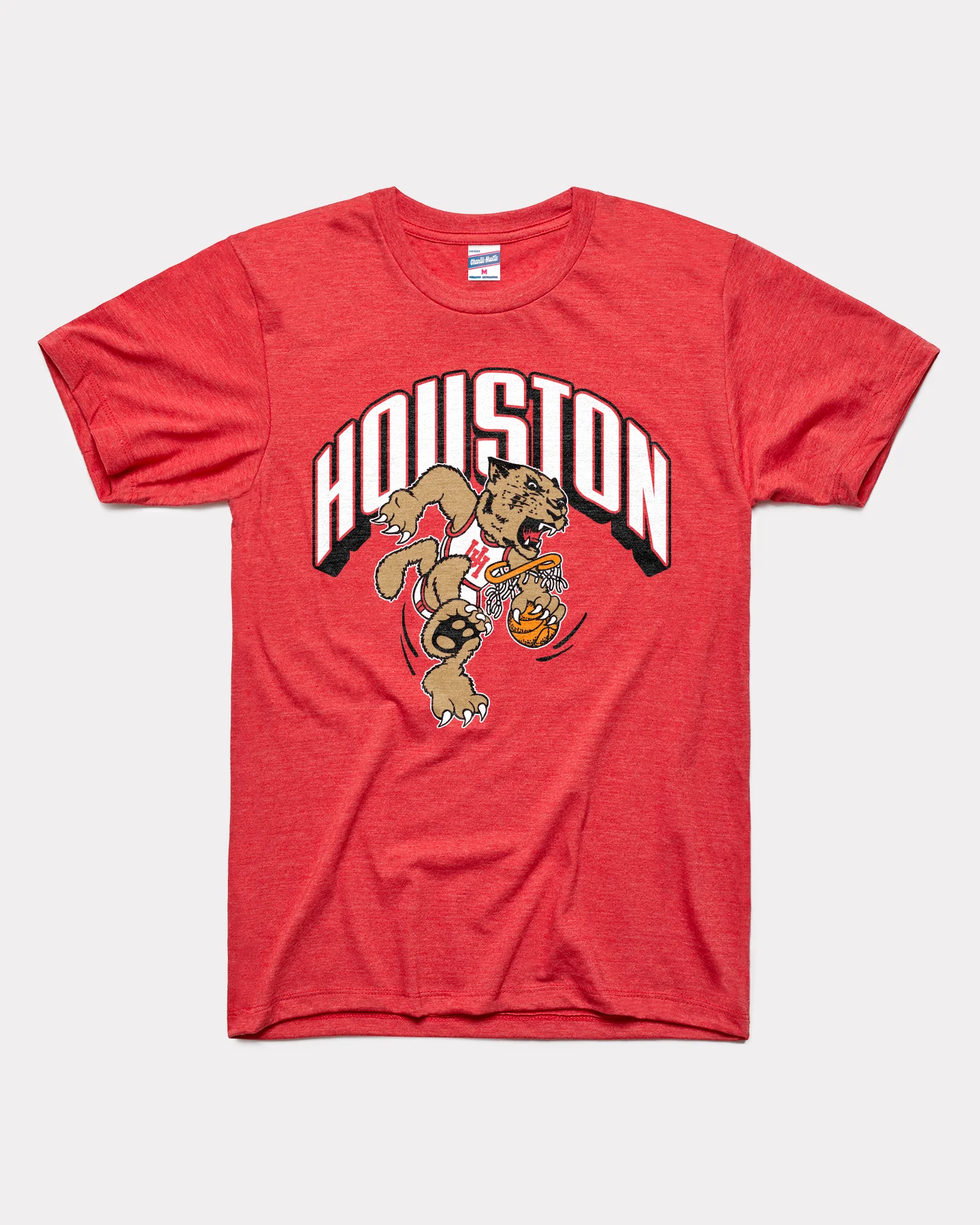 Houston Cougars Dunking Basketball Red T-Shirt