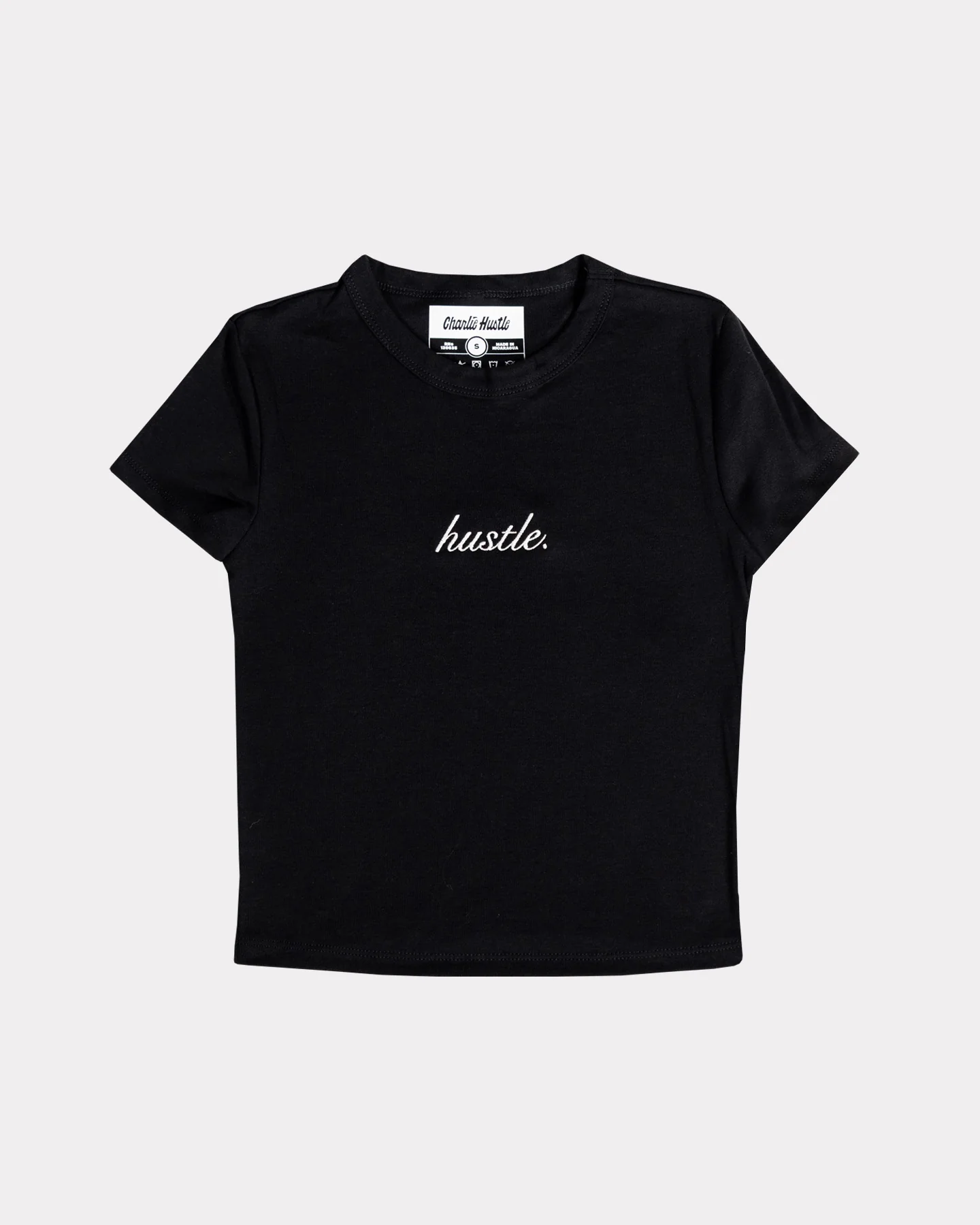 Hustle Script Black Baby Tee - Image 2