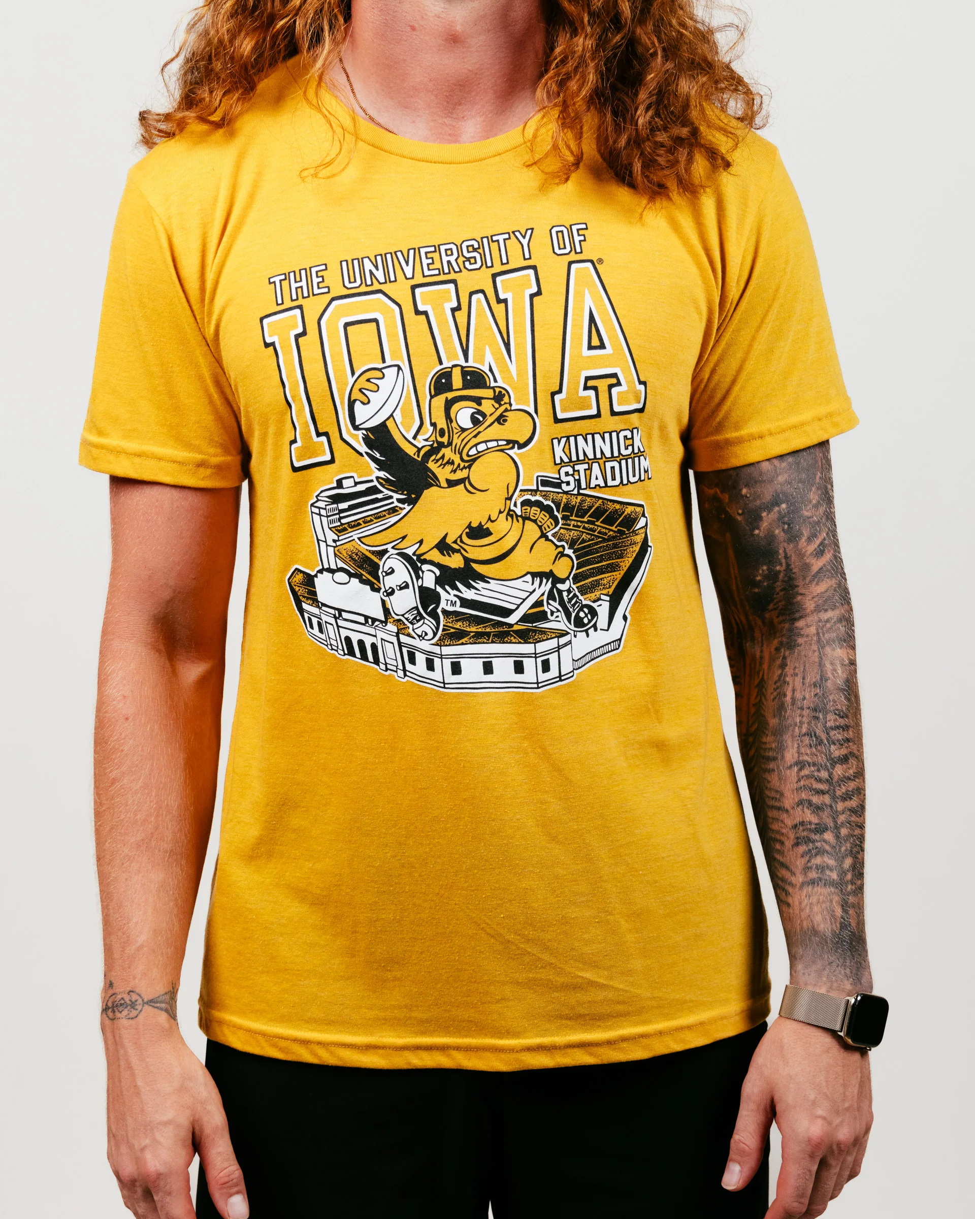 Iowa Hawkeyes Kinnick Stadium Gold T-Shirt - Image 2