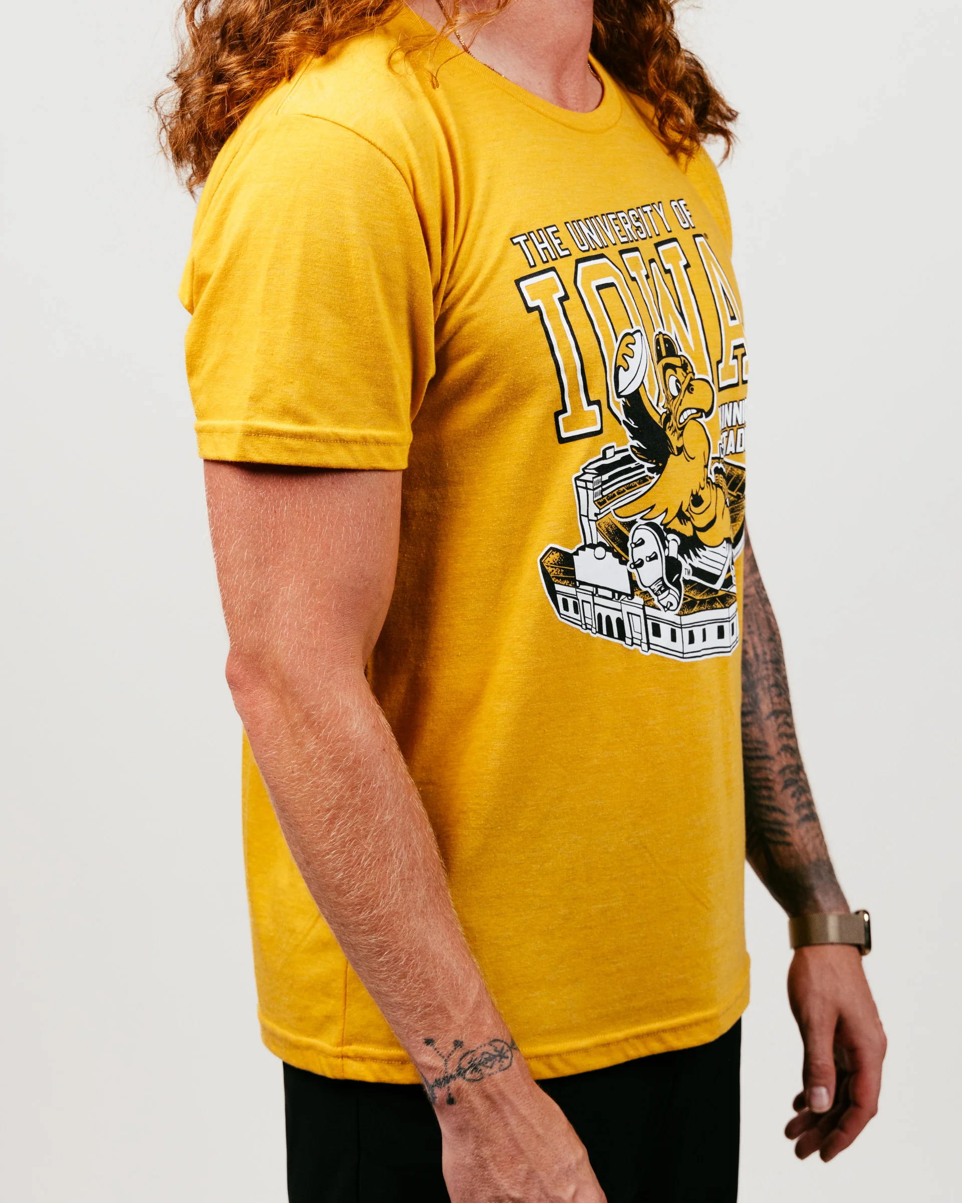Iowa Hawkeyes Kinnick Stadium Gold T-Shirt - Image 3