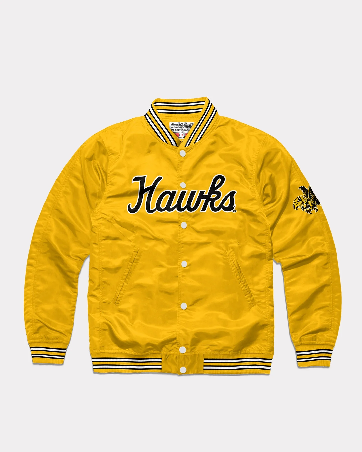 Iowa Hawks Script Yellow Letterman Jacket