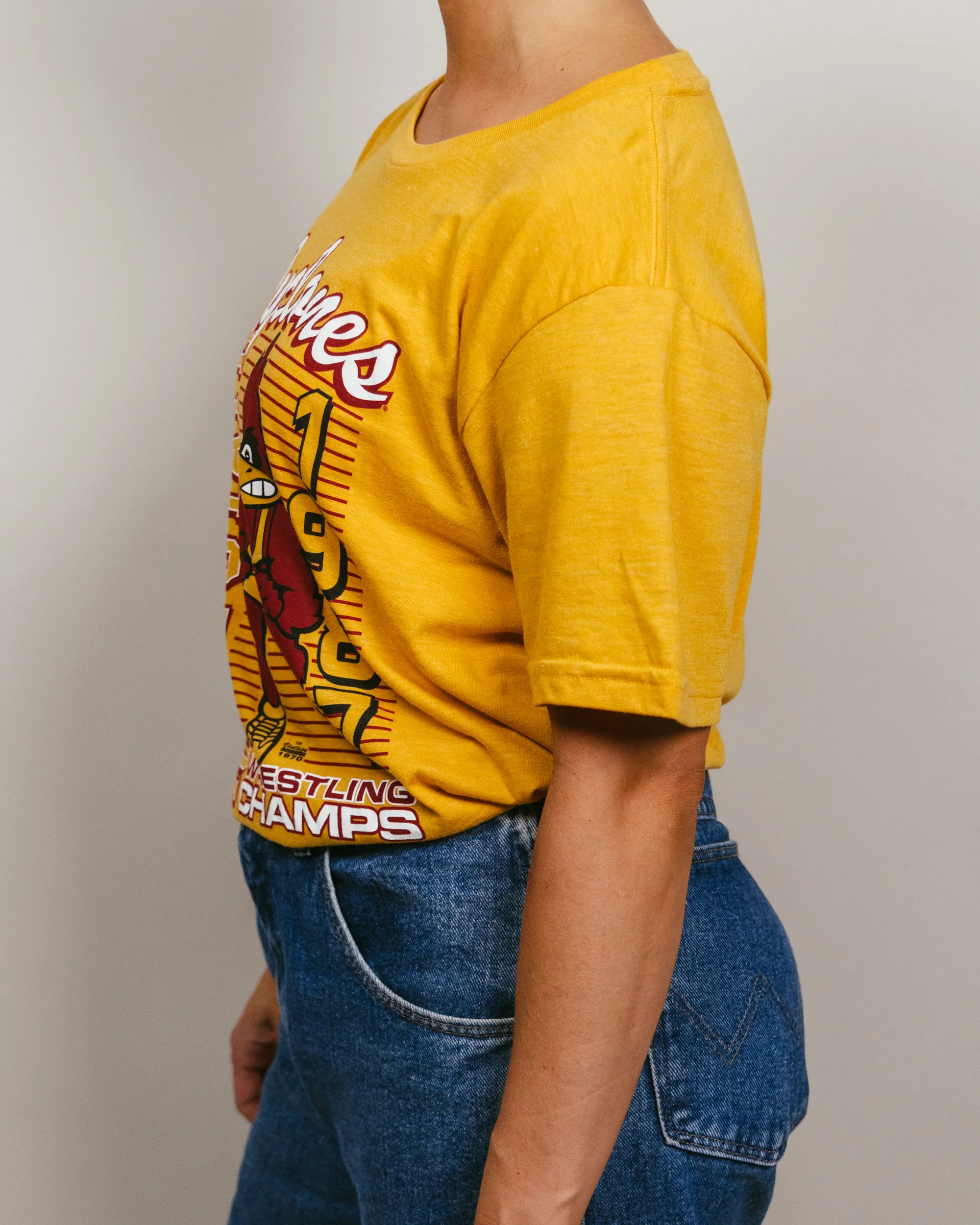 Iowa State Cyclones 1987 Wrestling Gold T-Shirt - Image 3