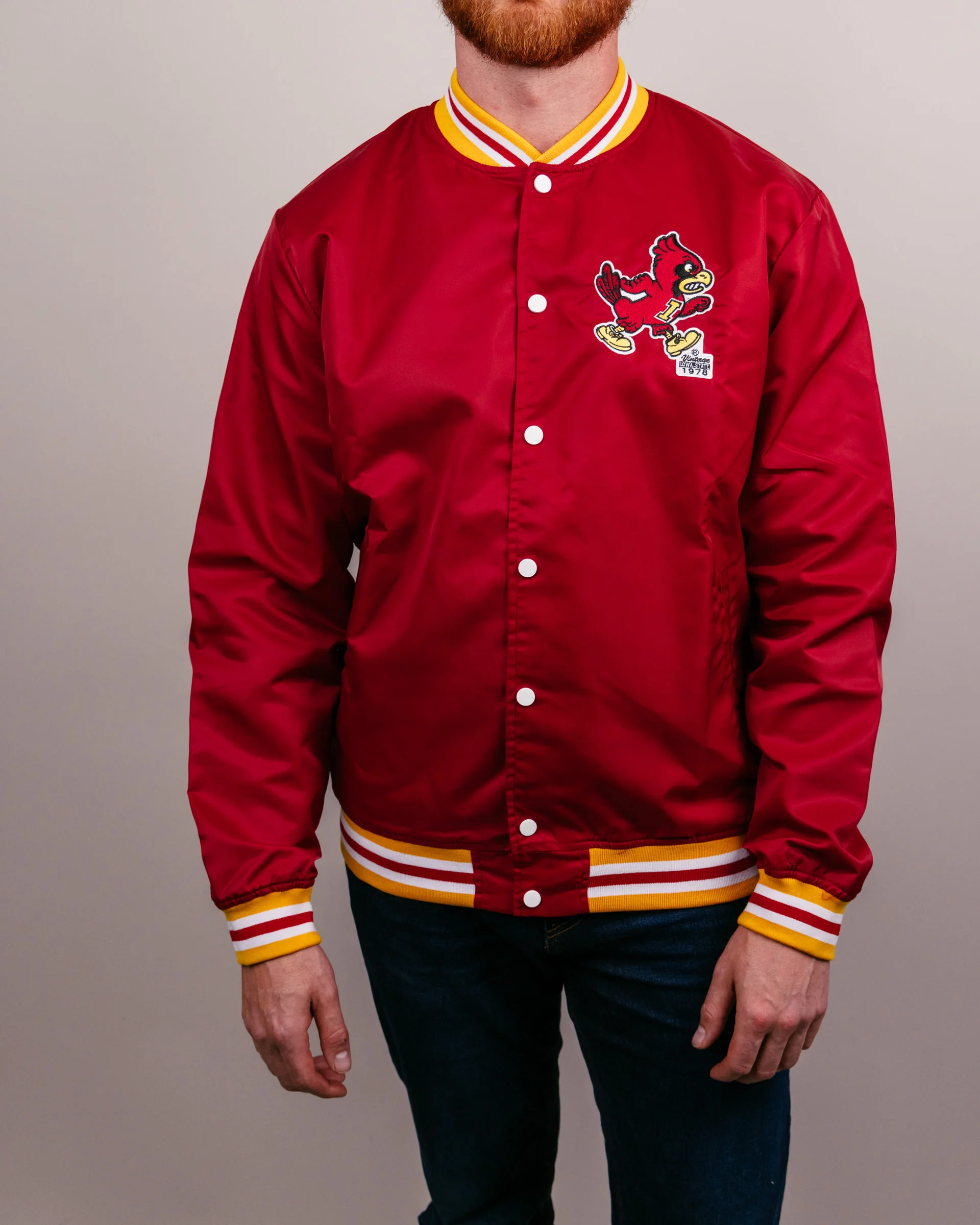 Iowa State University Vintage Cardinal Letterman Jacket - Image 3