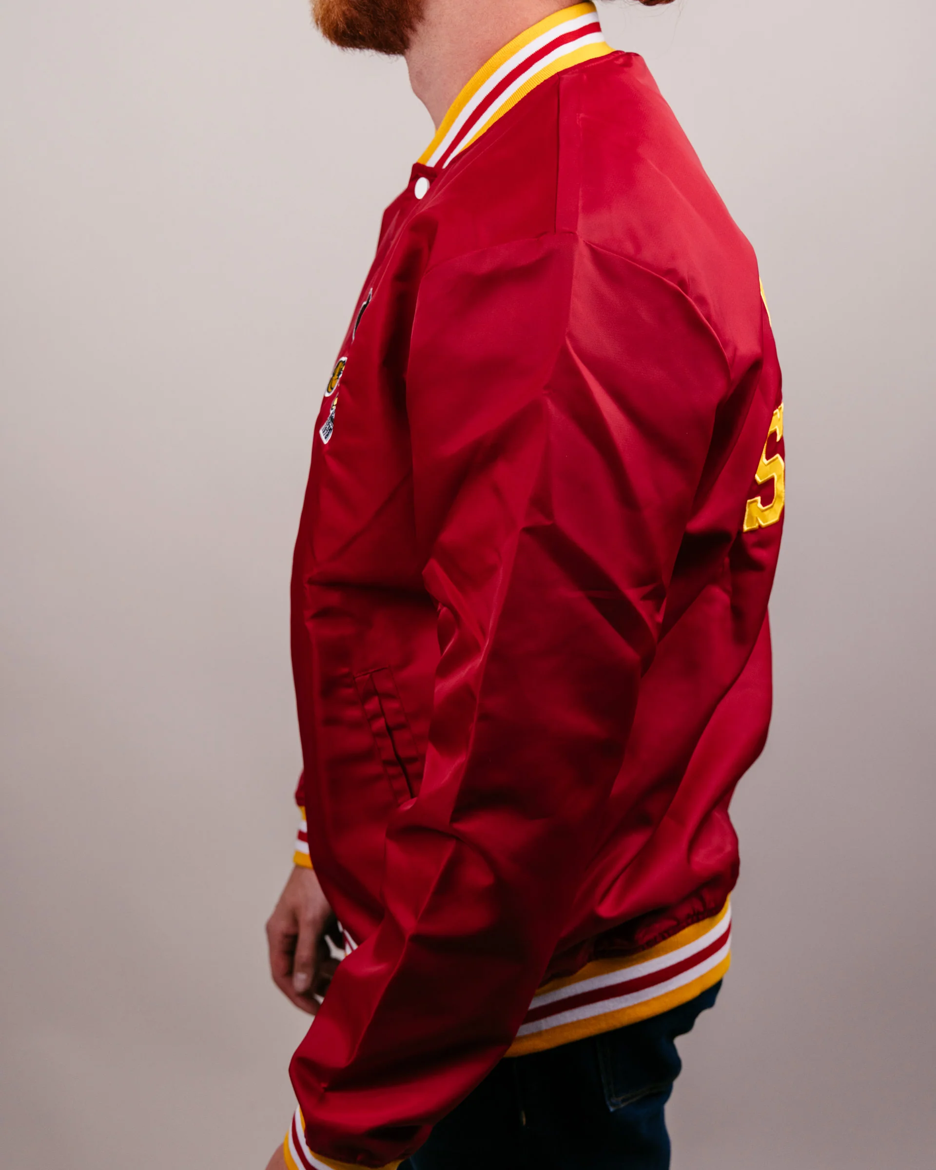 Iowa State University Vintage Cardinal Letterman Jacket - Image 4