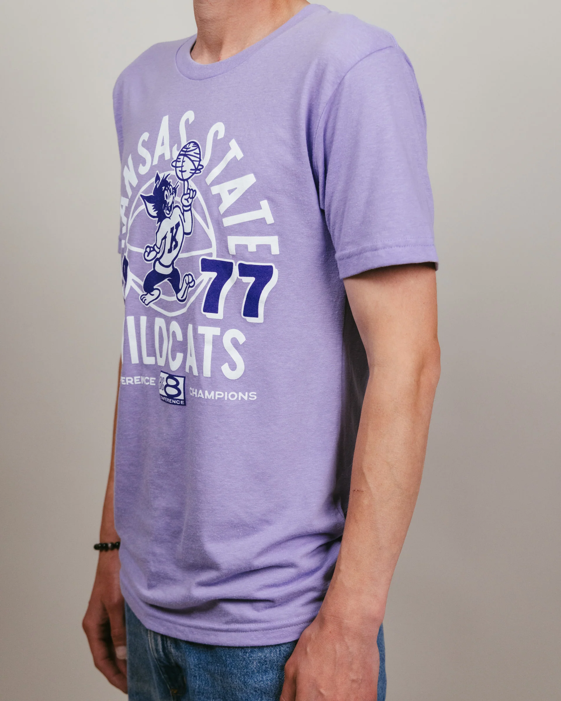 K-State 1977 Big 8 Champs Lavender T-Shirt - Image 3