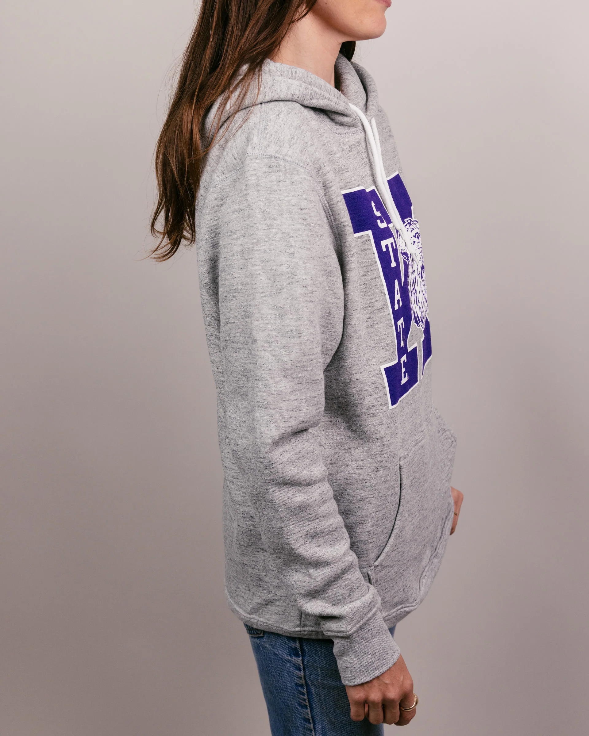 K-State Wildcats Wabash Block Athletic Grey Hoodie - Image 3