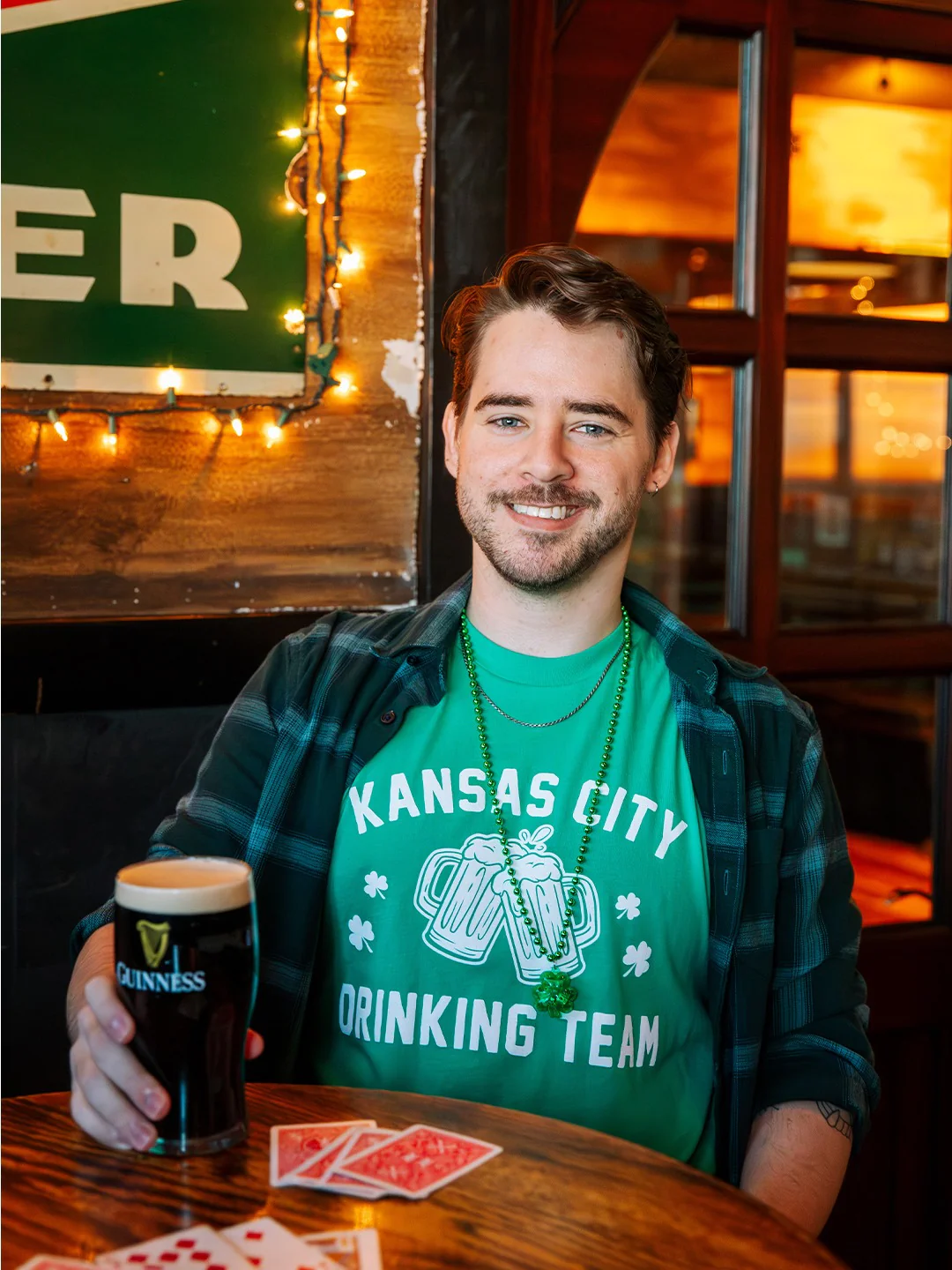 Kansas City Drinking Team Heather Green T-Shirt - Image 2