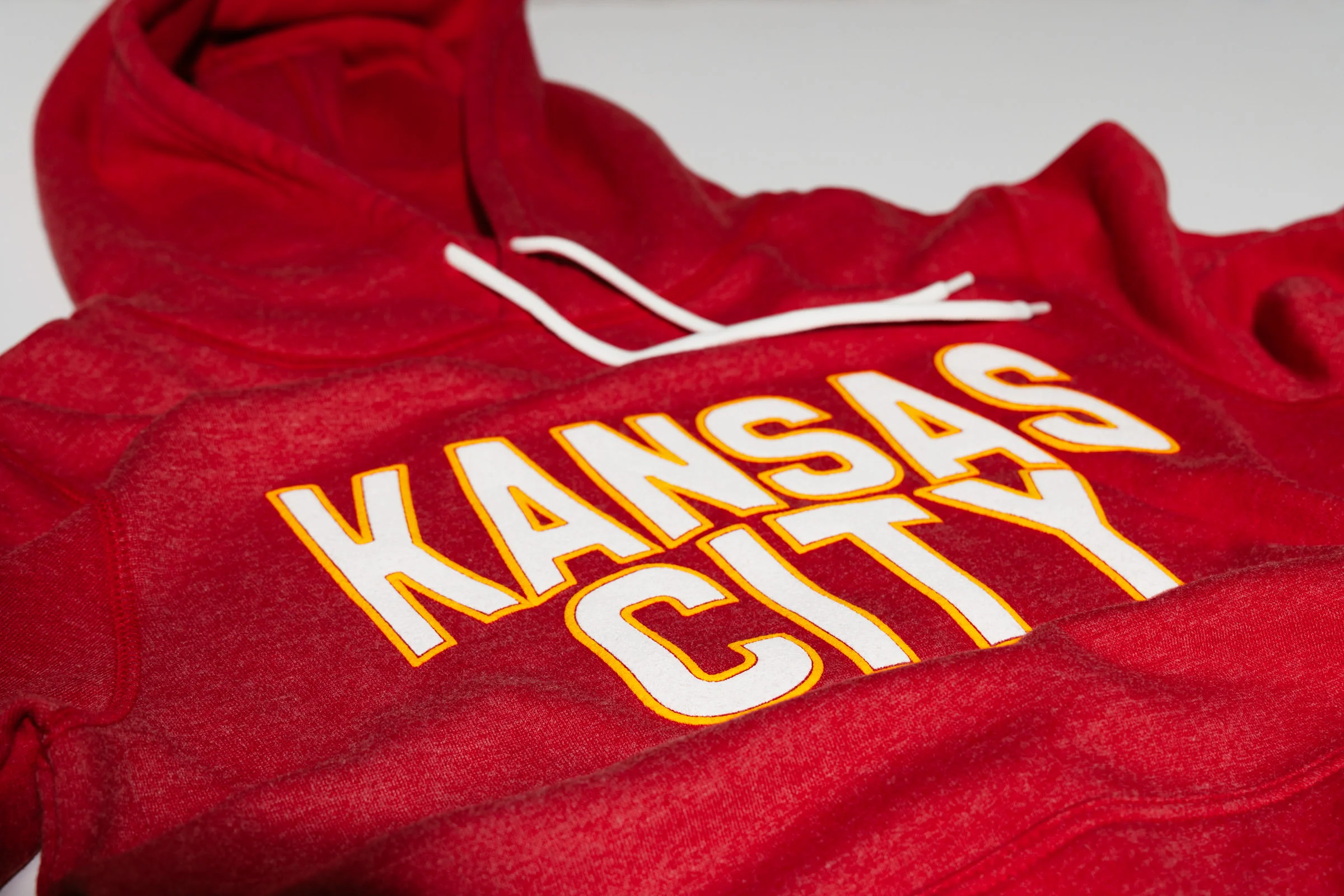 Kansas City Tonal Puff Ink Red Hoodie - Image 3