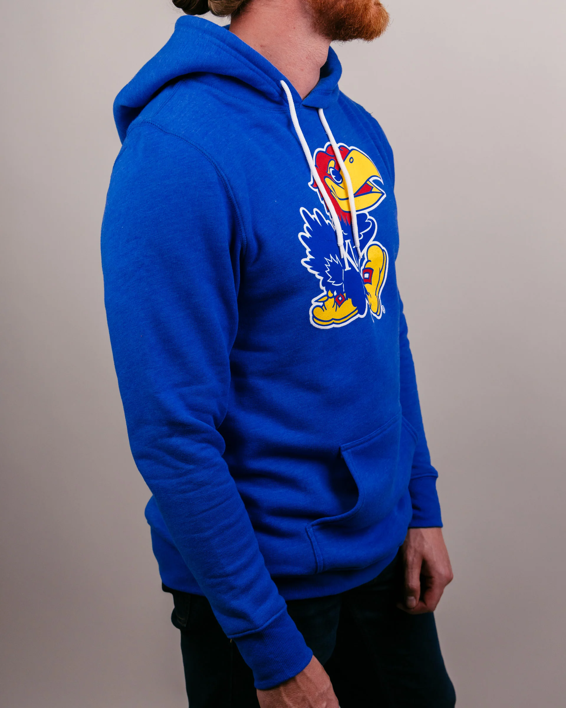 Kansas Jayhawks Logo Royal Blue Hoodie - Image 3