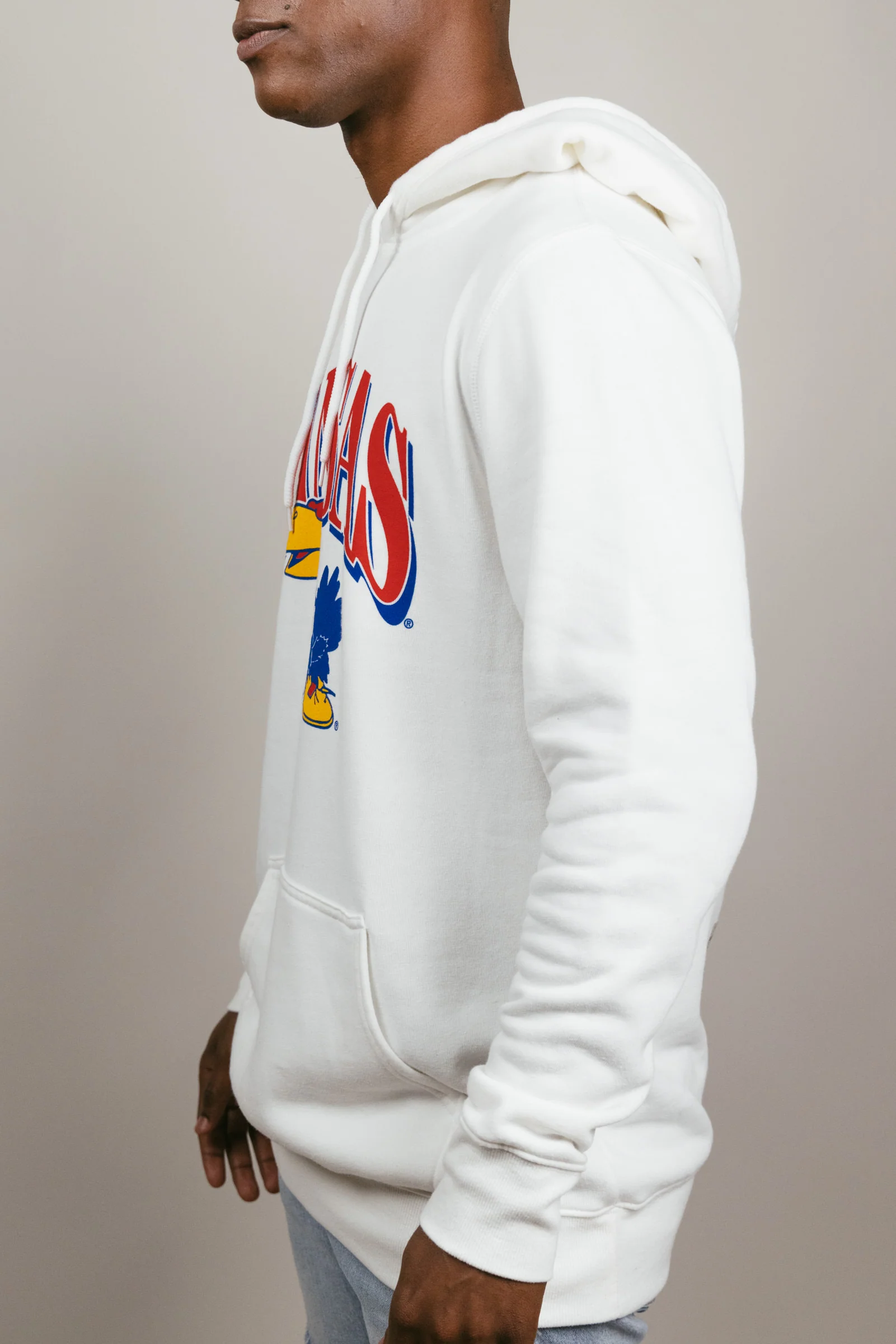 Kansas Jayhawks Logo White Hoodie - Image 3