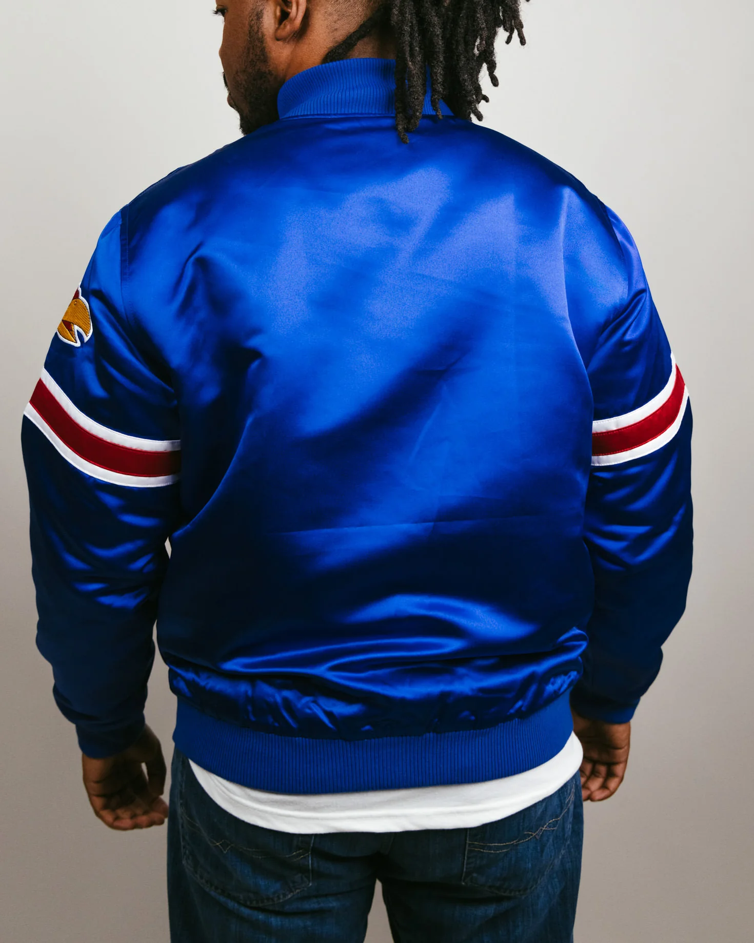 Kansas Jayhawks Royal Blue Bomber Jacket - Image 4