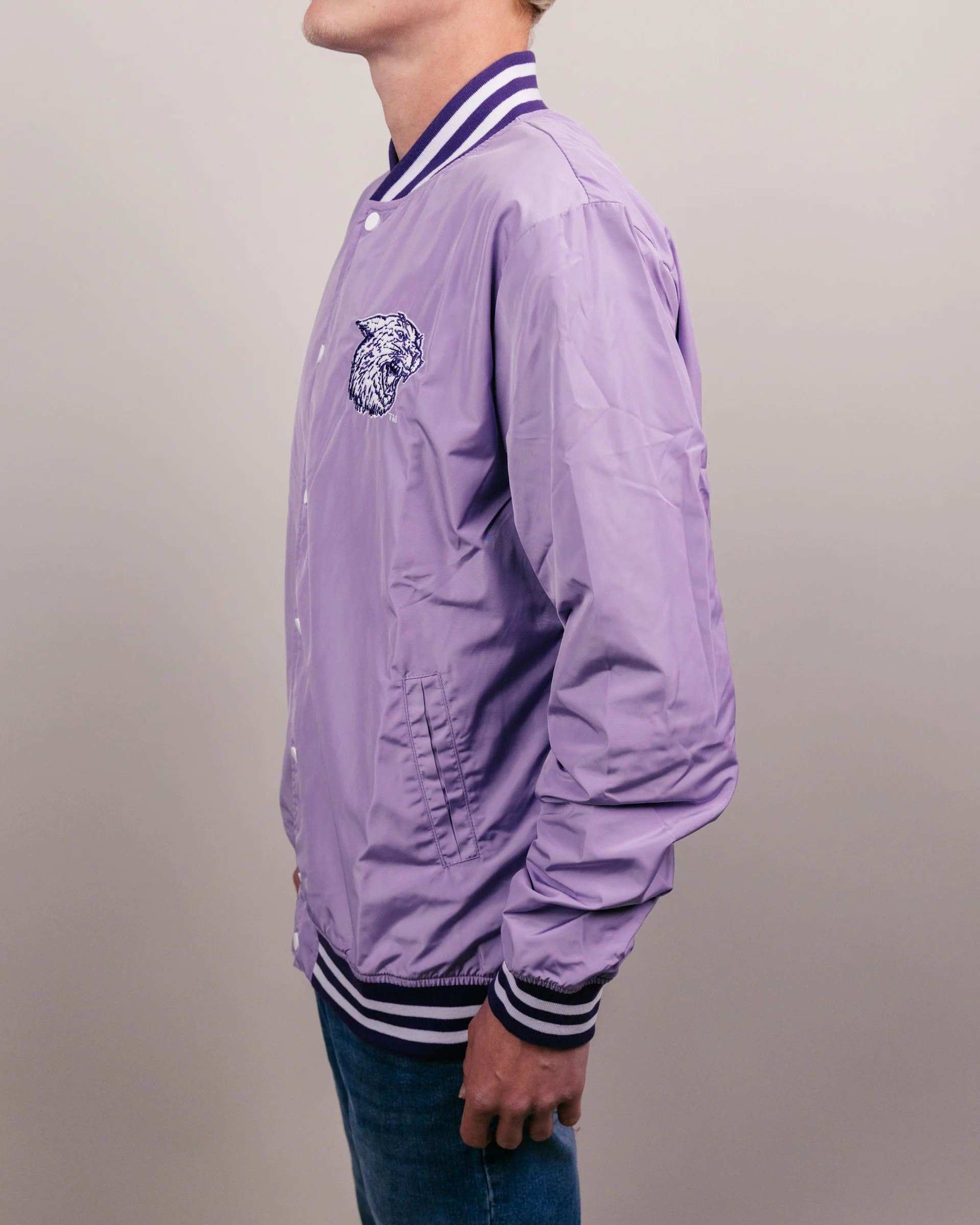 Kansas State University Vintage Purple Letterman Jacket - Image 4