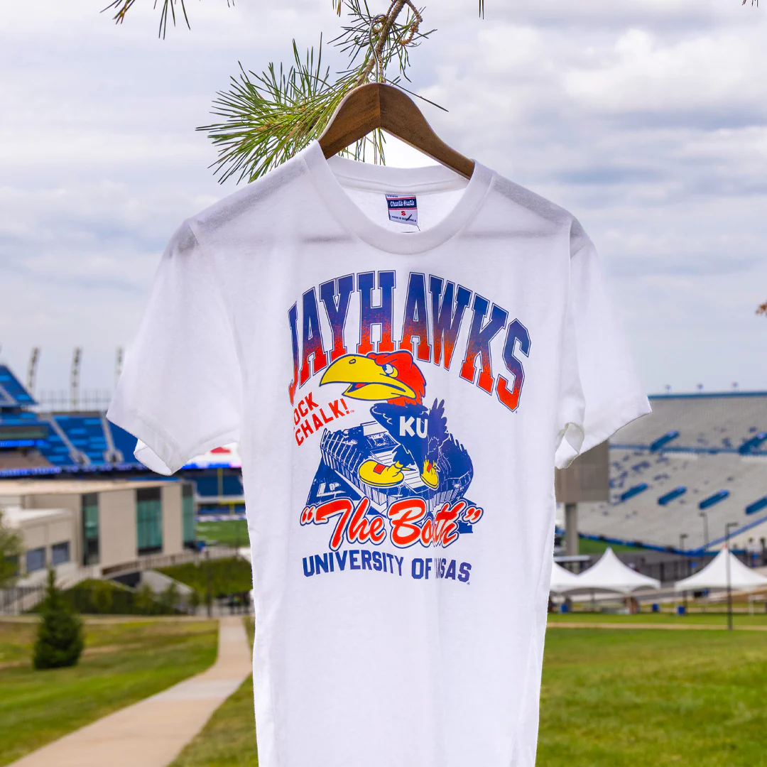 Kansas The Booth Stadium Vintage White T-Shirt - Image 2