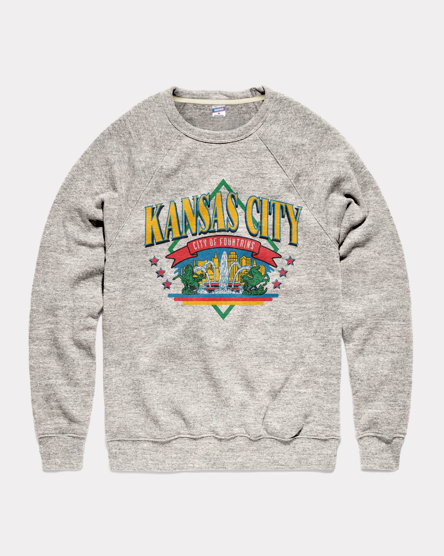 KC City of Fountains Athletic Grey Crewneck