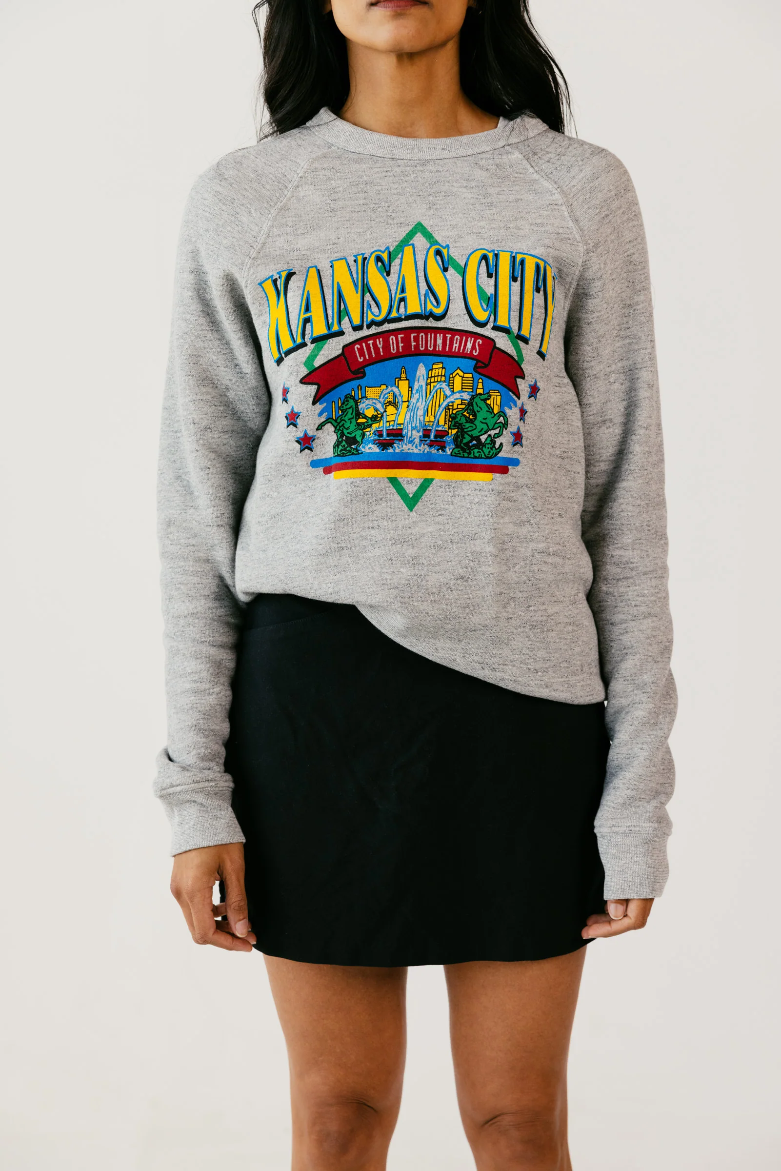 KC City of Fountains Athletic Grey Crewneck - Image 2