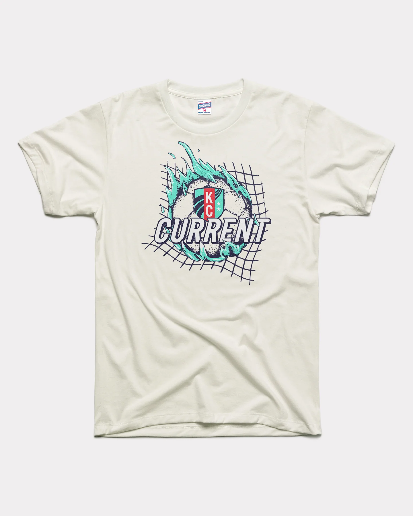 KC Current Soccer Flames Vintage White T-Shirt