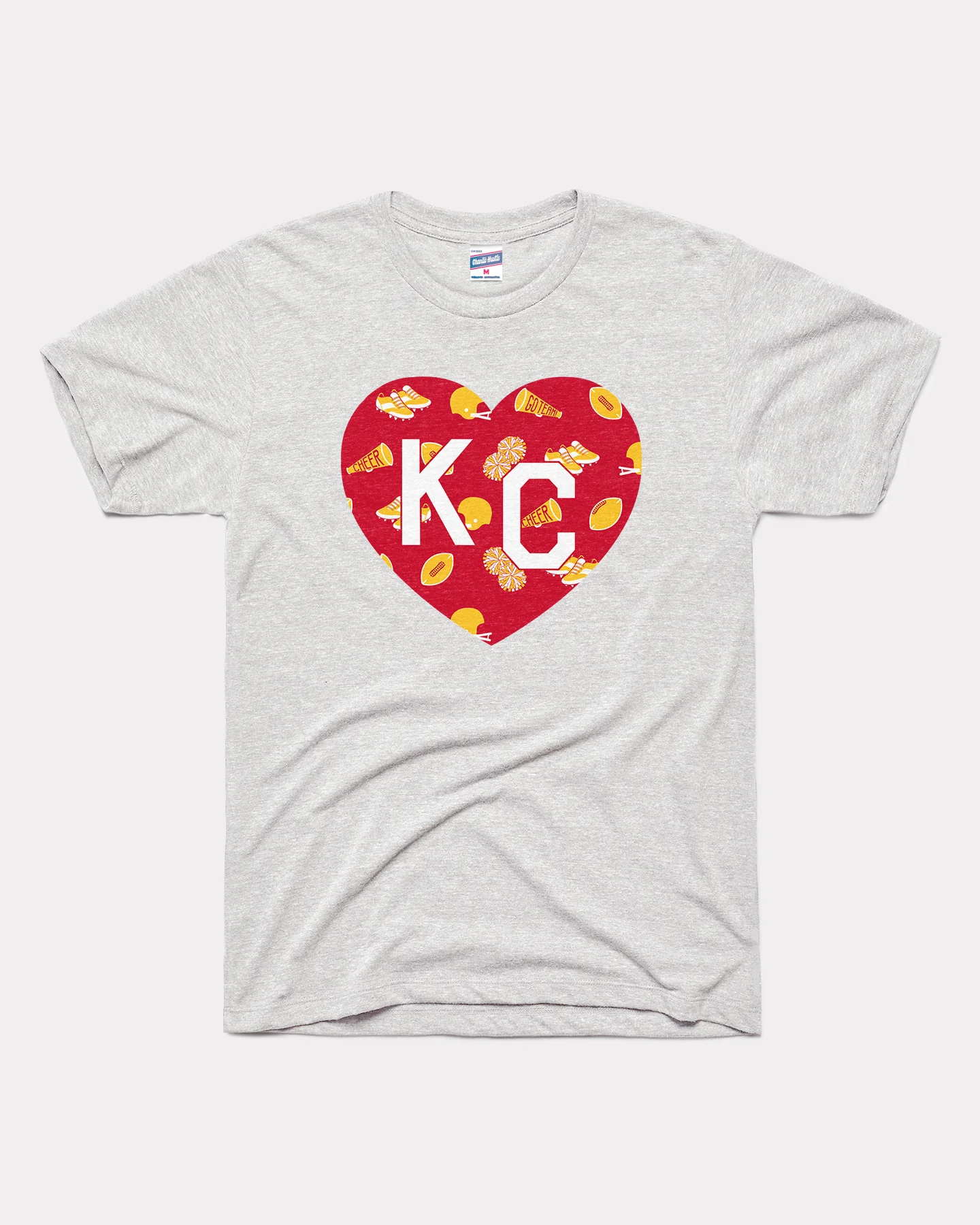 KC Football Heart Ash T-Shirt