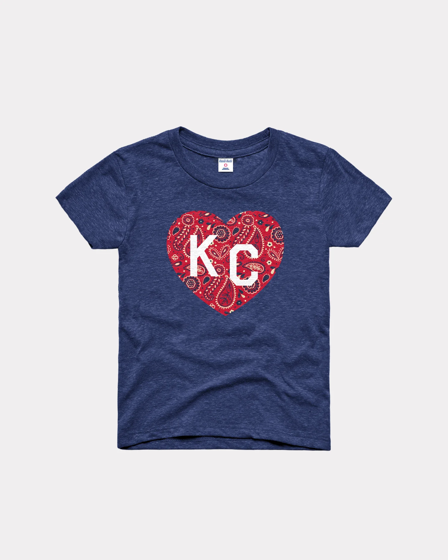 Kids Bandana Print Heather Navy KC Heart