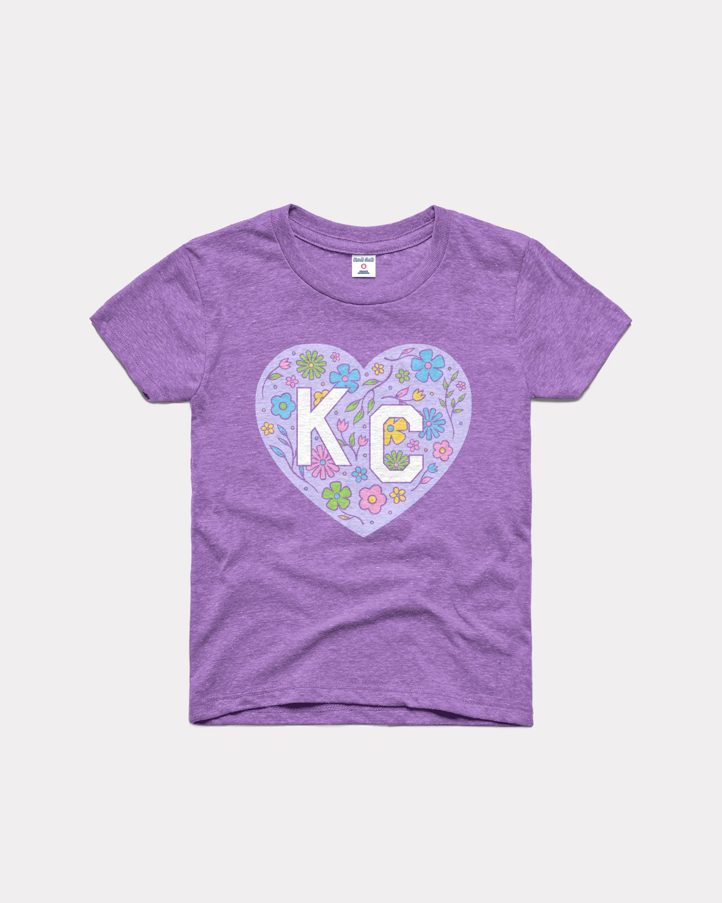 Kids Floral KC Heart Lavender T-Shirt