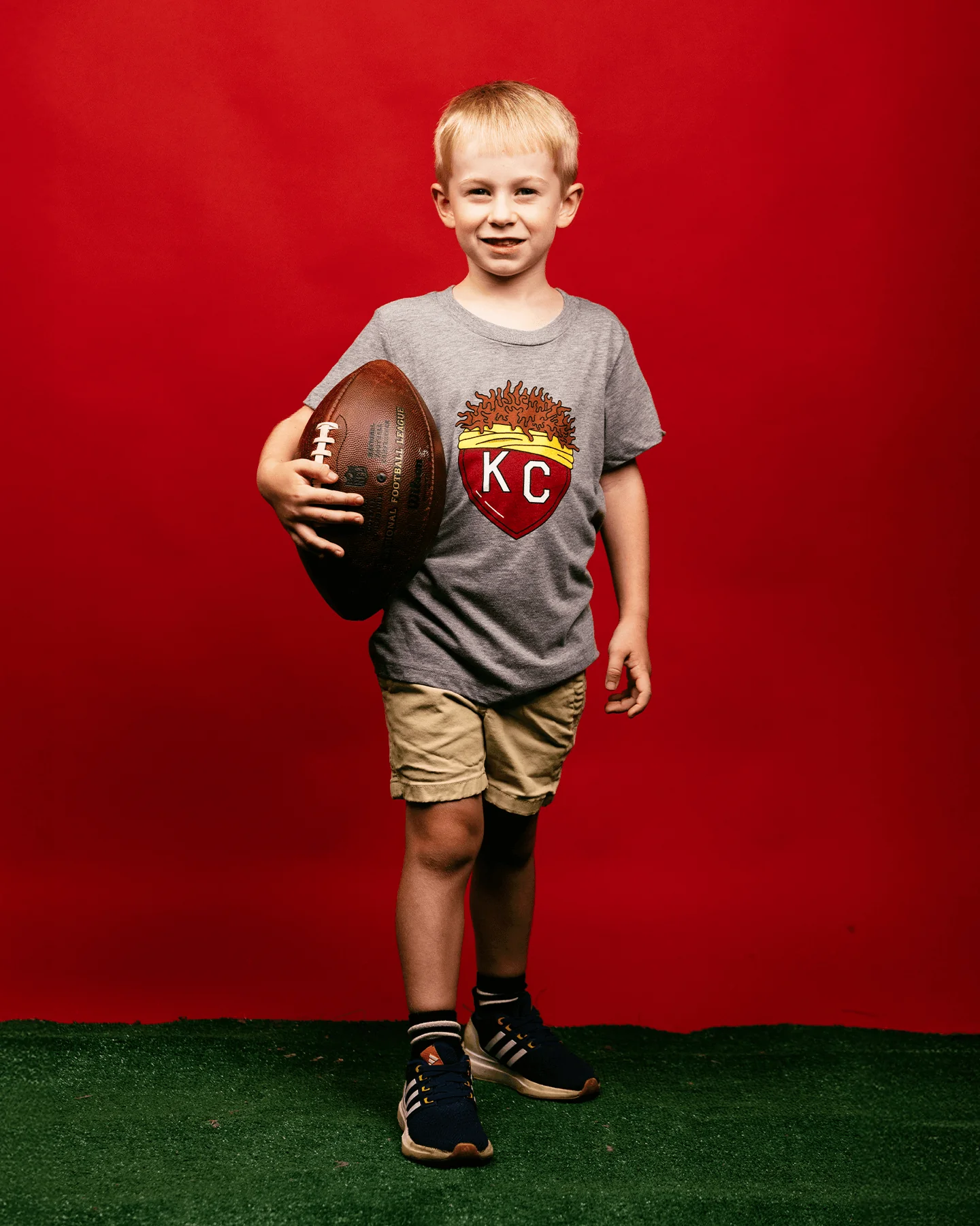 Kids Franchise KC Heart Vintage Grey T-Shirt - Image 3