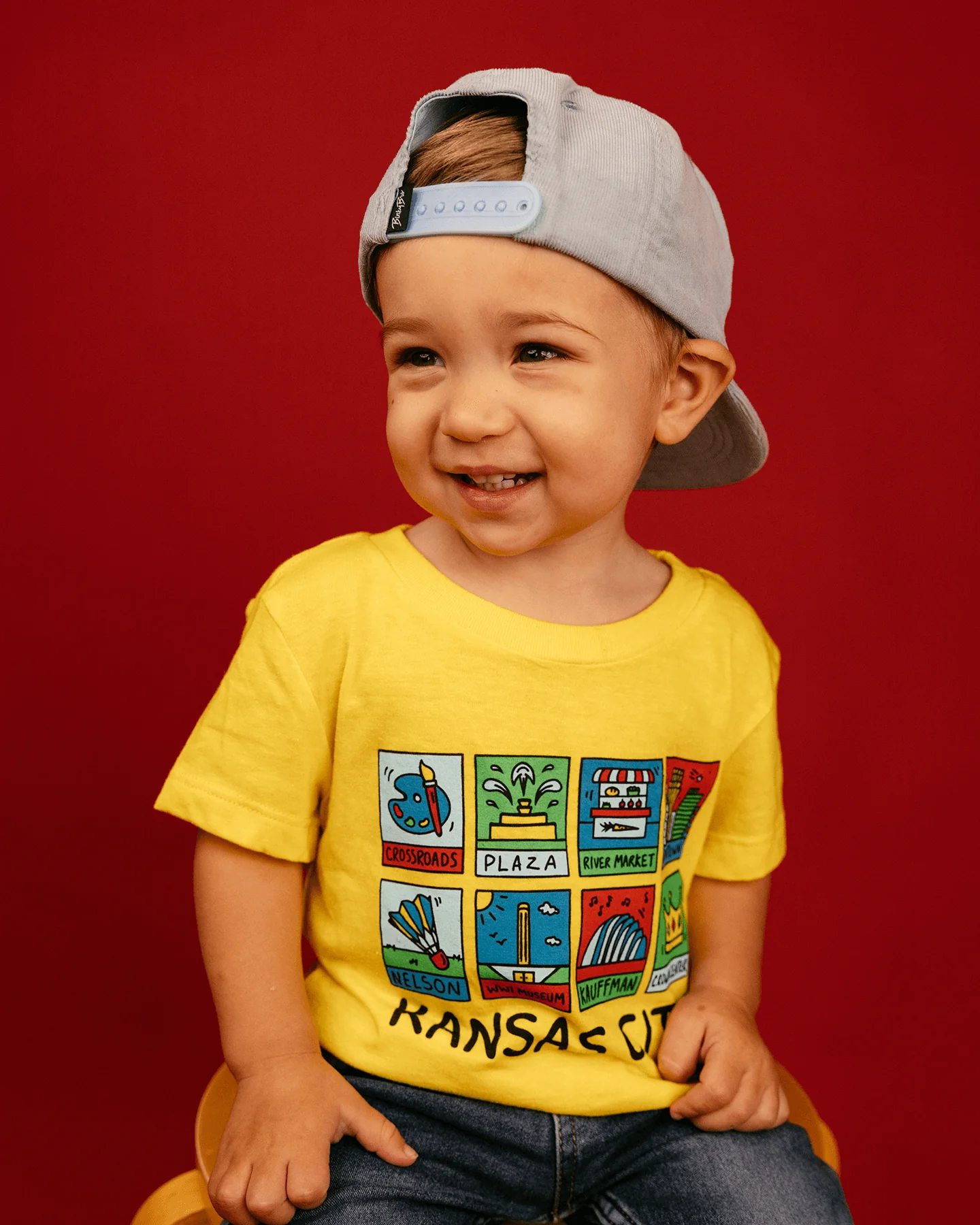 Kids Kansas City Neighborhoods Sunshine Yellow T-Shirt - Image 2