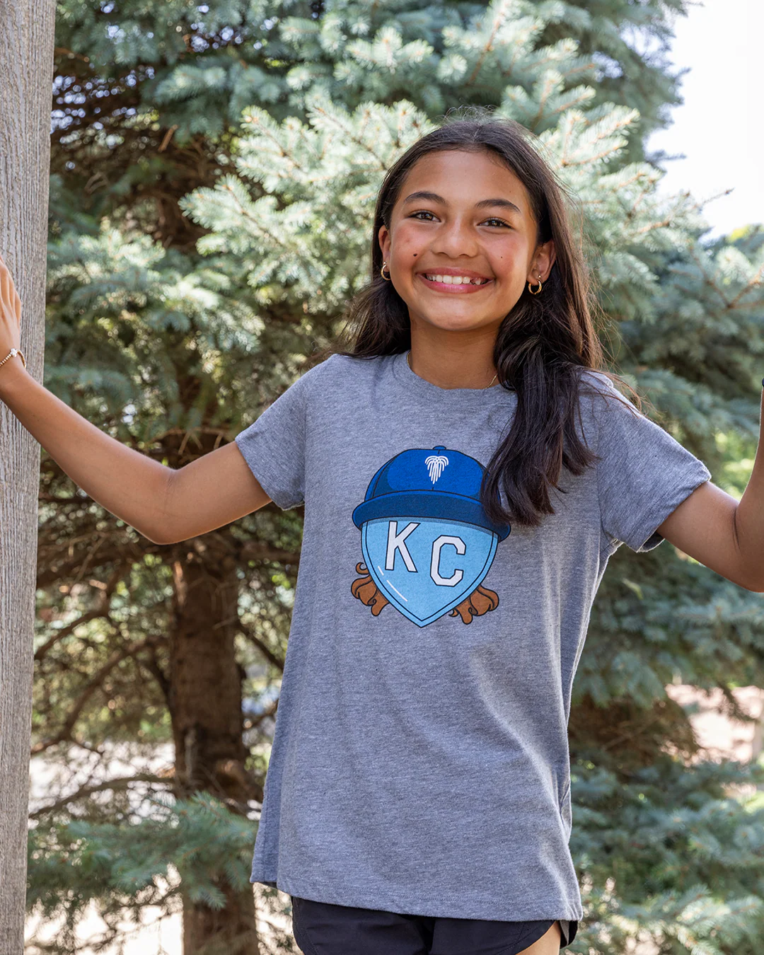 Kids Mullet KC Heart Vintage Grey T-Shirt - Image 3