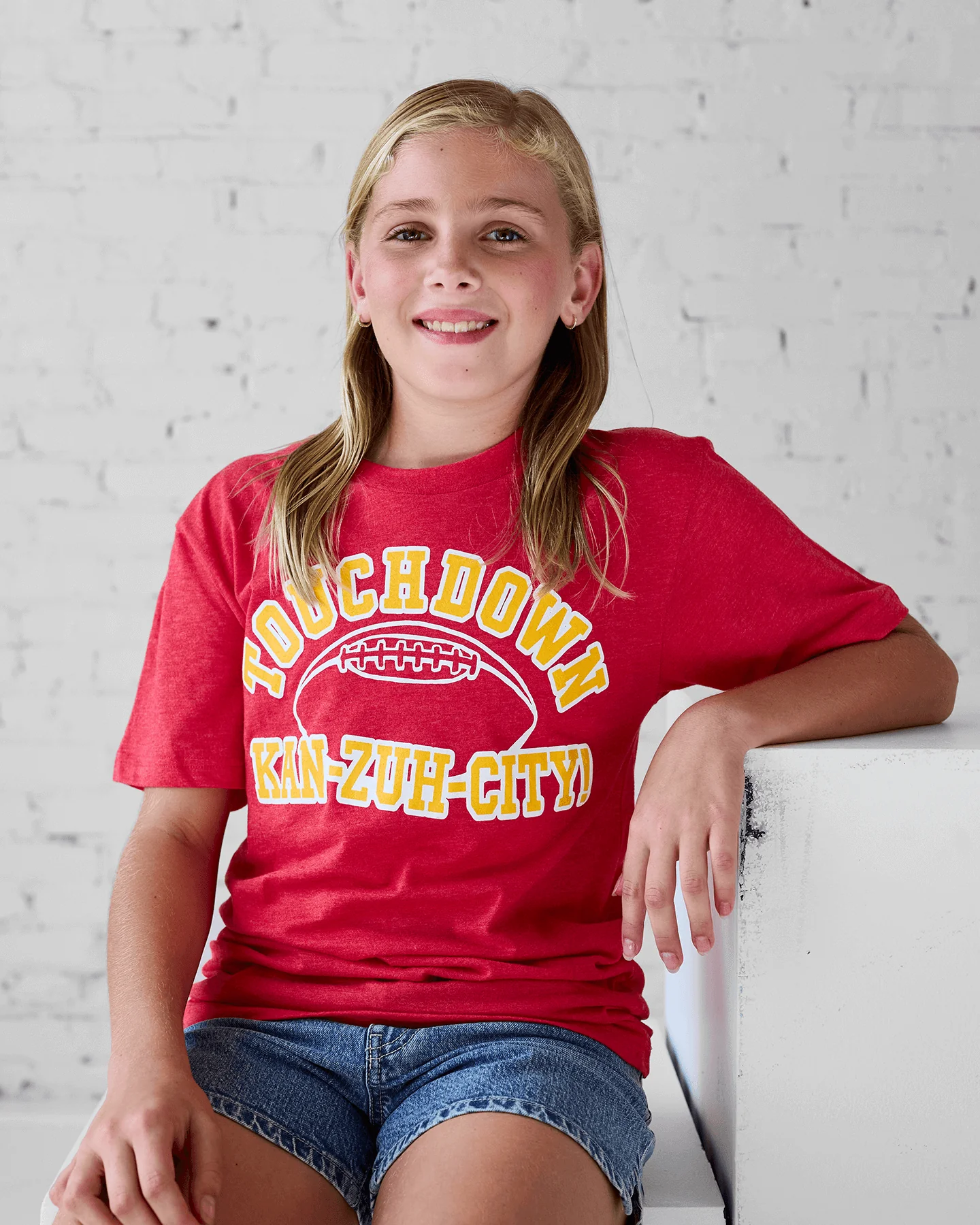 Kids Touchdown Kansas City Red T-Shirt - Image 2