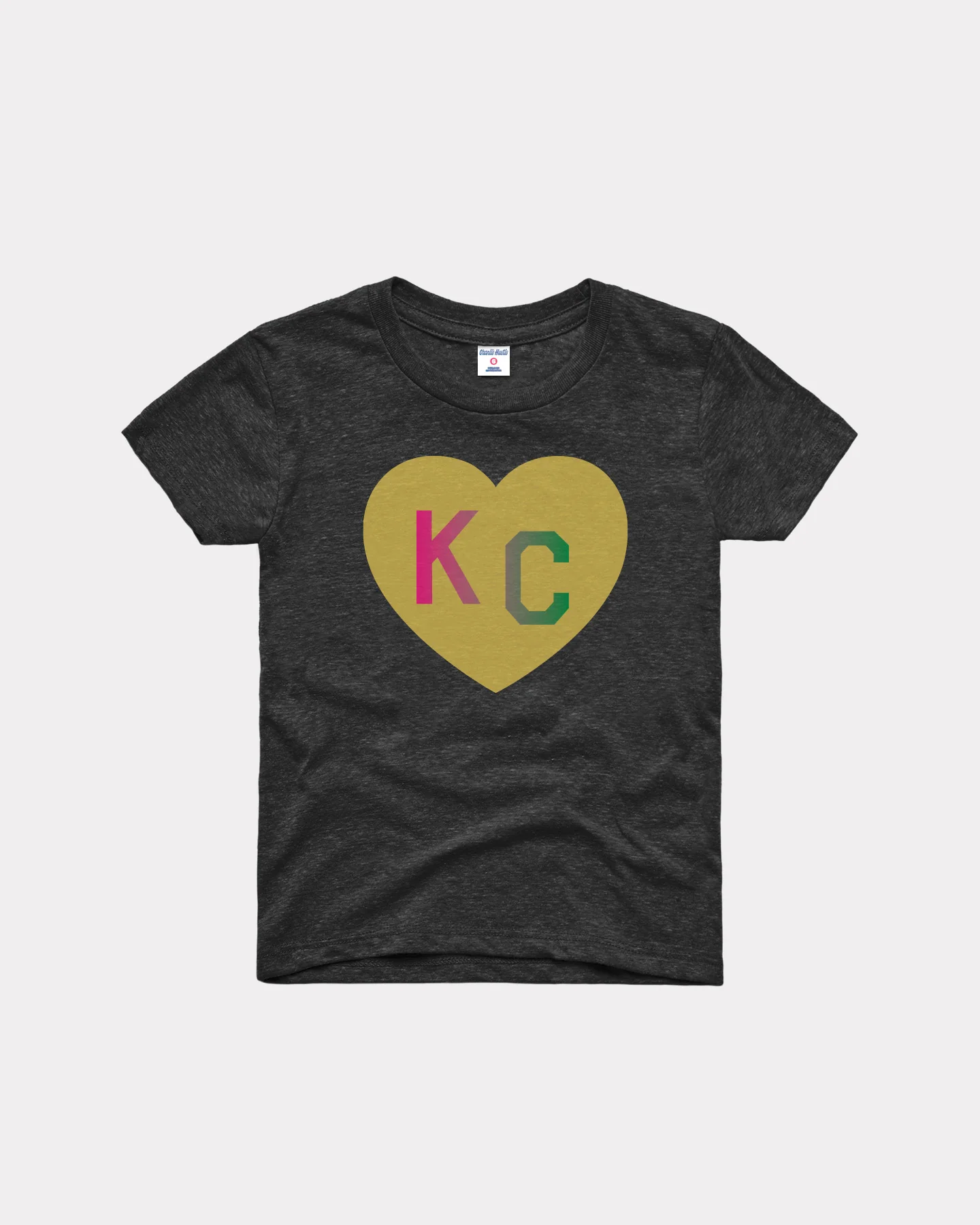 Kids WiKCed Green & Pink Heart Black T-Shirt