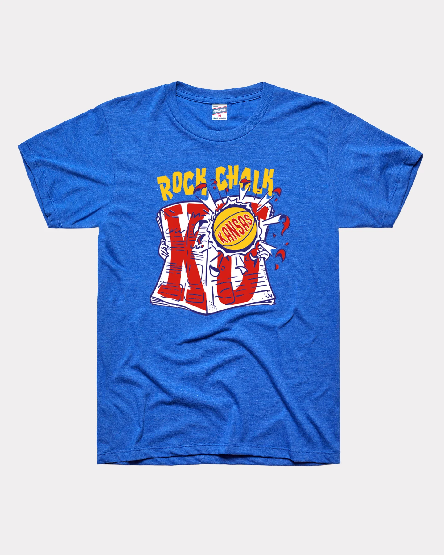 KU Rock Chalk Newspapers Heather Royal T-Shirt
