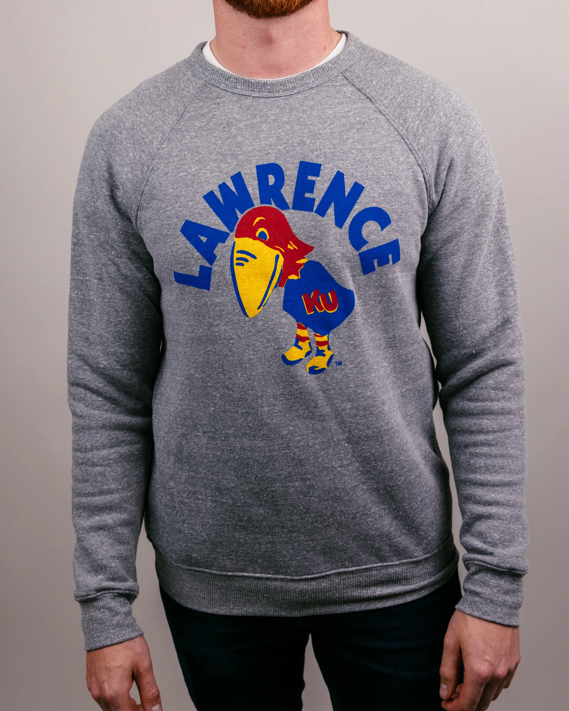 Lawrence Kansas Arch Vintage Grey Crewneck - Image 2