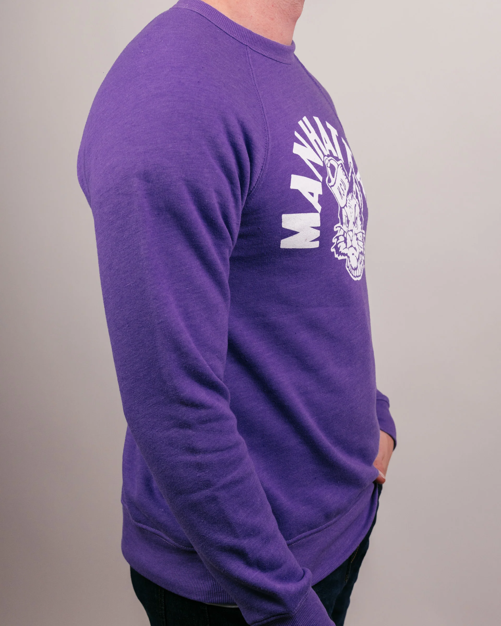 Manhattan Arch Vintage Mascot Purple Crewneck - Image 3