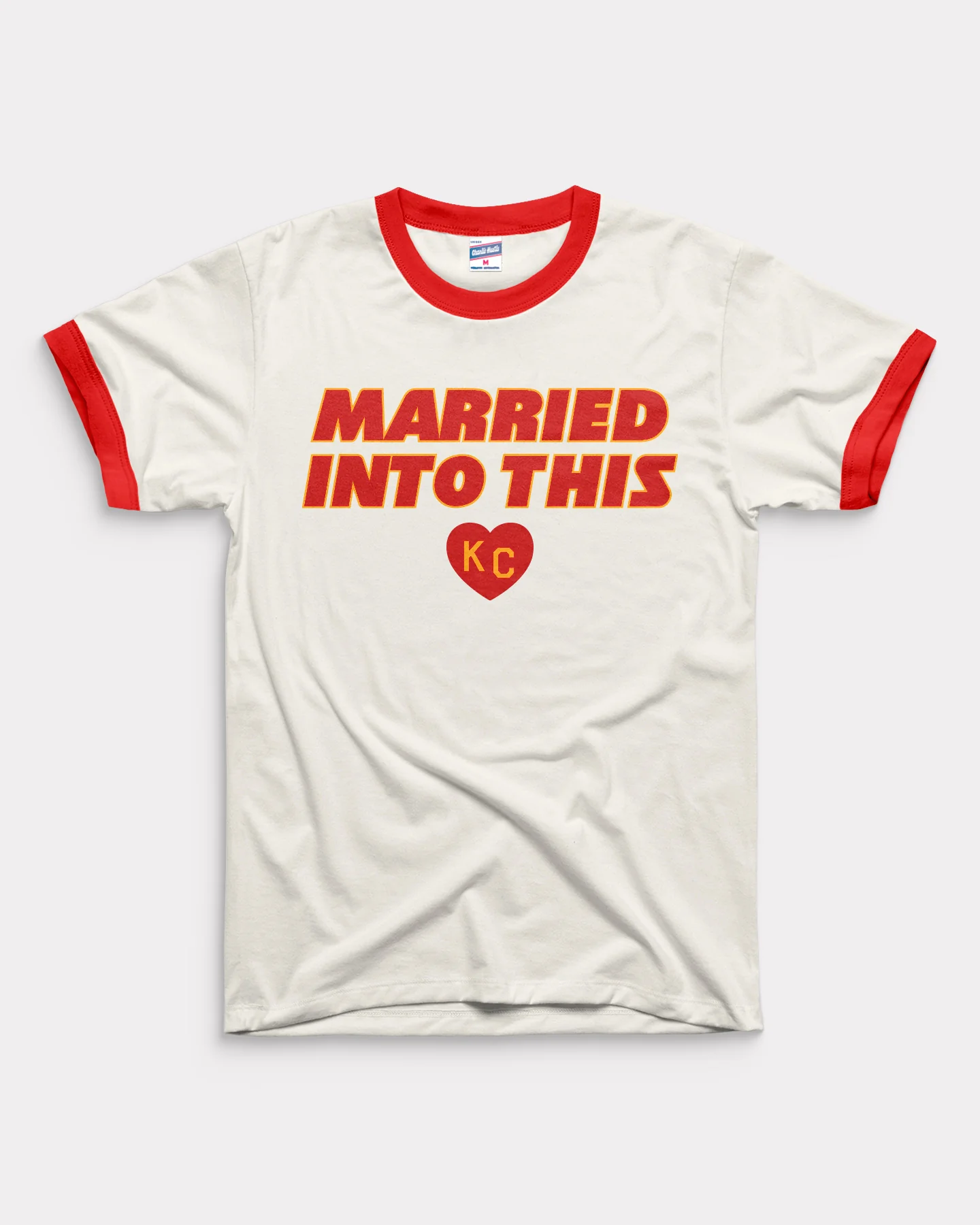 Married Into This KC White & Red Unisex Ringer