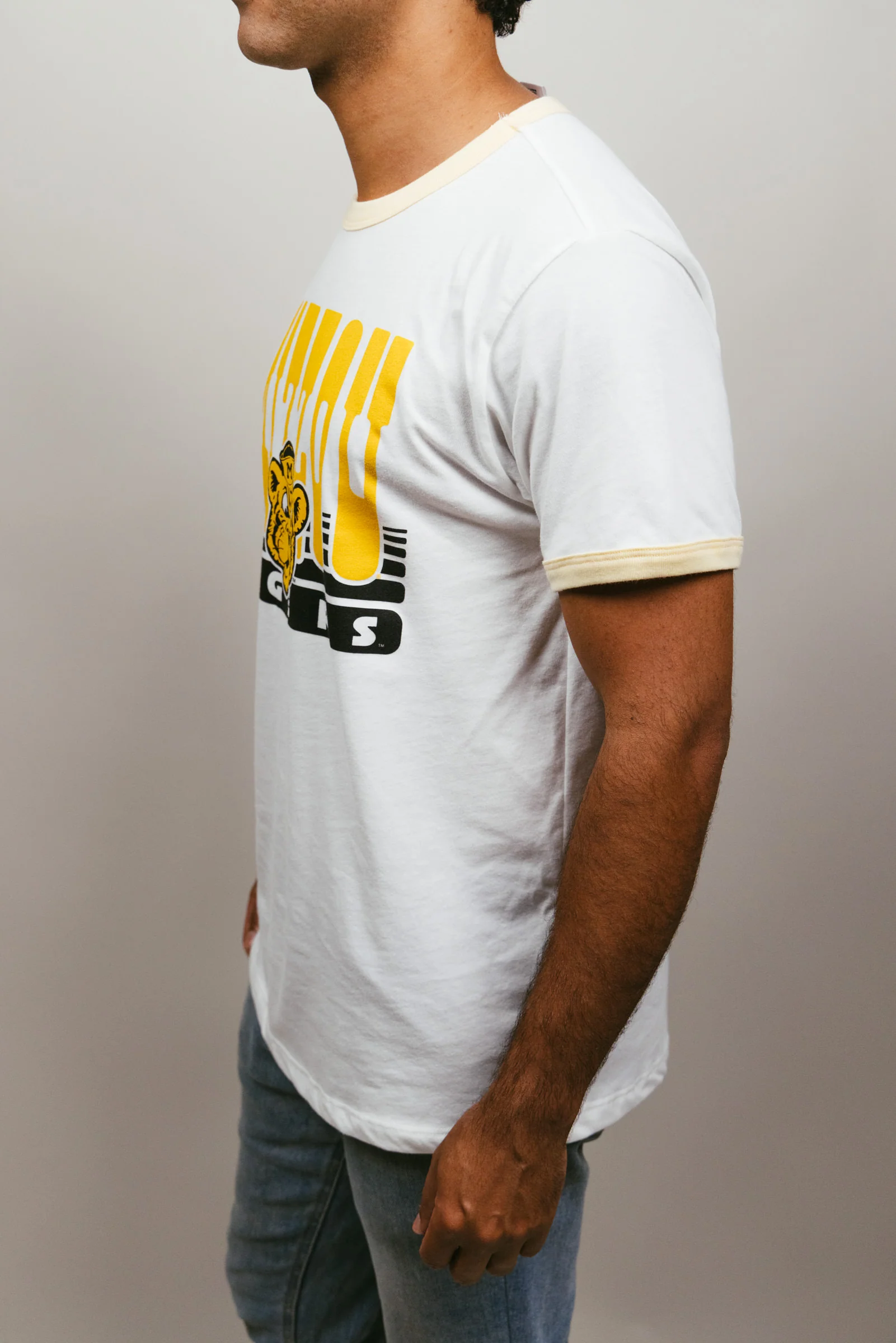 Missouri Tigers 70s White & Butter Unisex Ringer - Image 3
