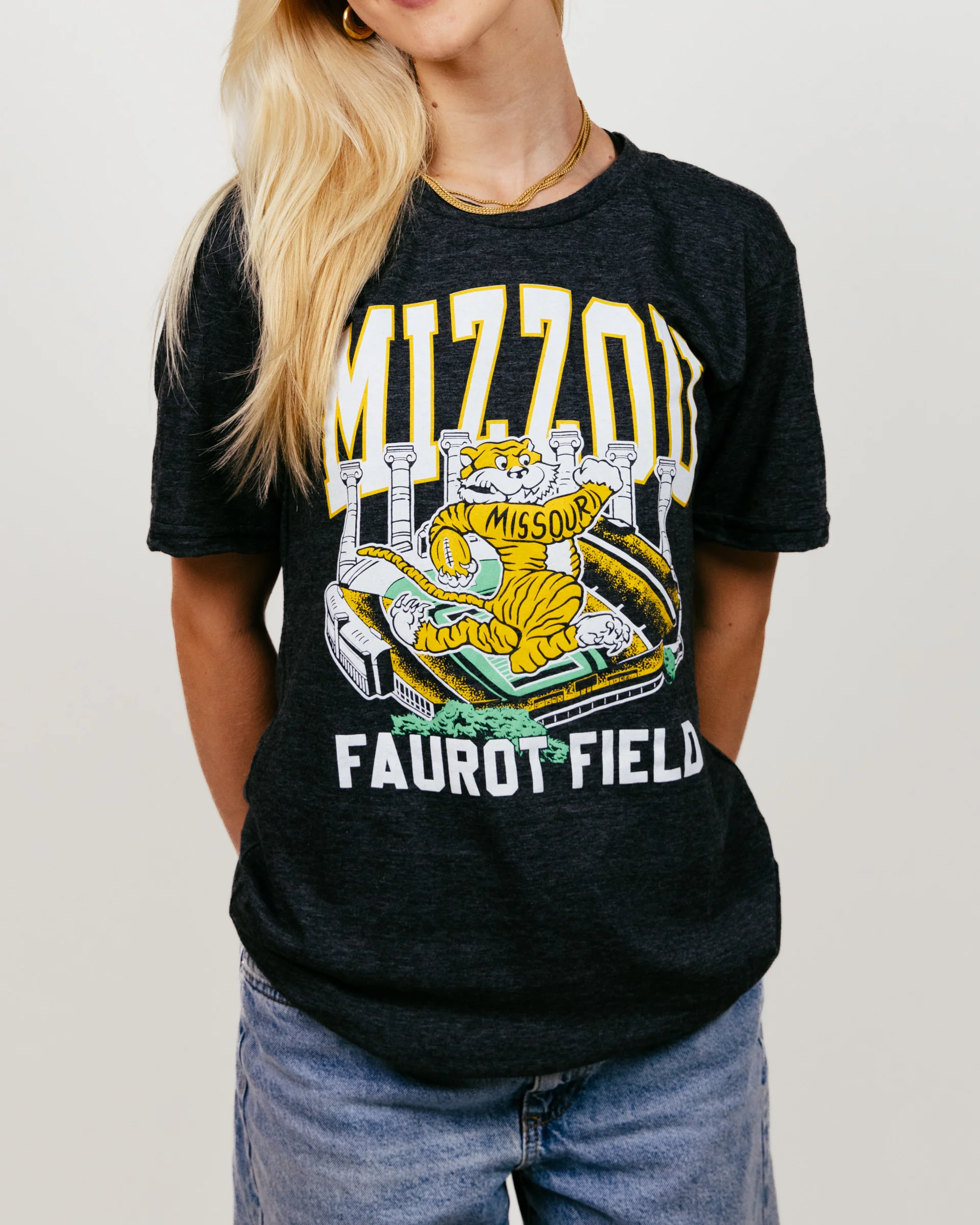 Missouri Tigers Faurot Field Black T-Shirt - Image 2