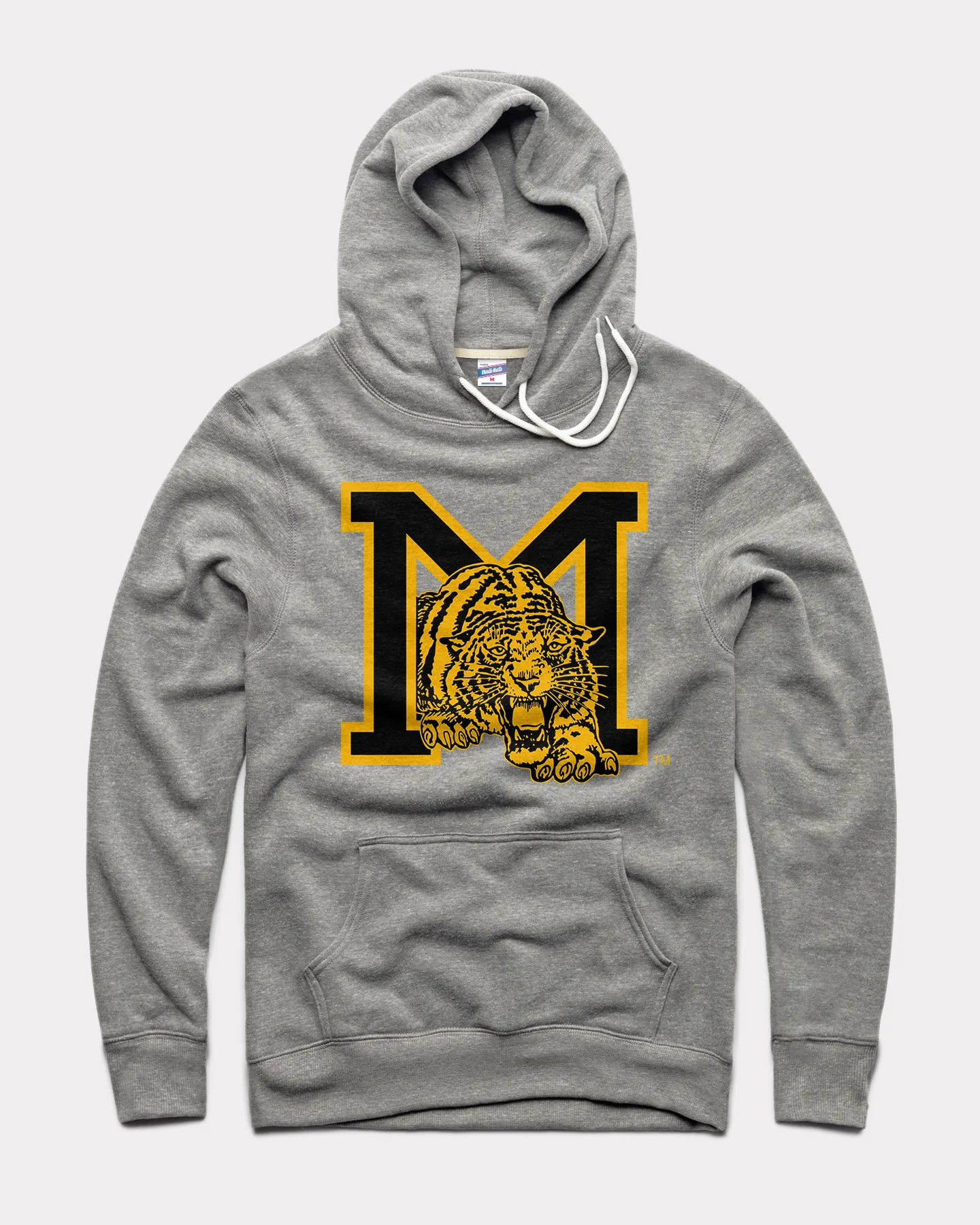 MU Tigers Monogram Vintage Grey Hoodie