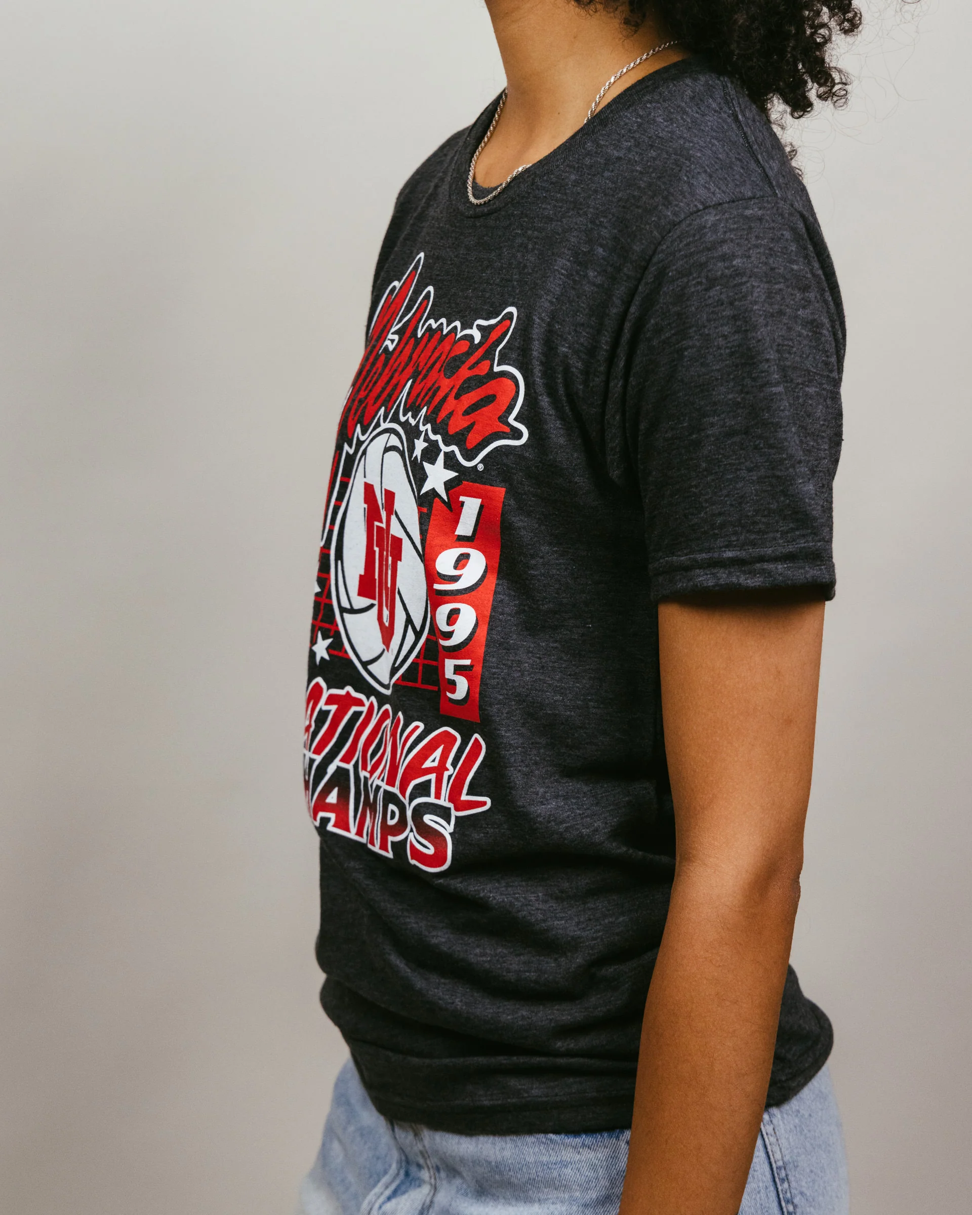 Nebraska Huskers 1995 Volleyball Black T-Shirt - Image 3