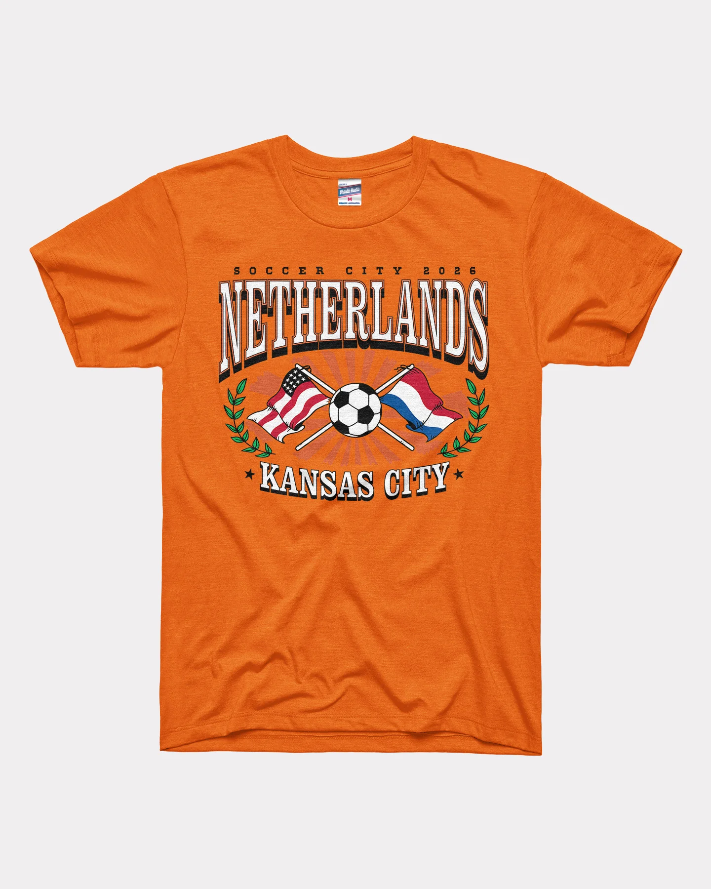 Netherlands Soccer City 2026 Heather Orange T-Shirt