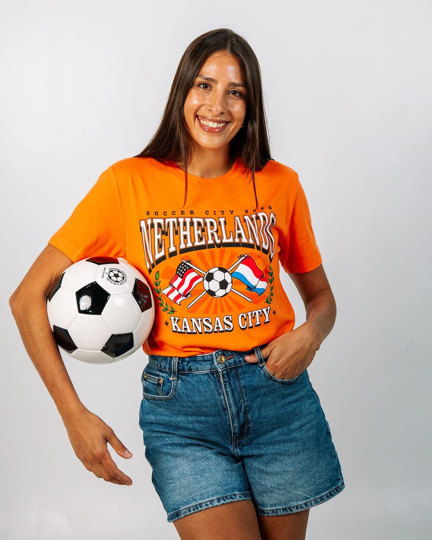 Netherlands Soccer City 2026 Heather Orange T-Shirt - Image 2