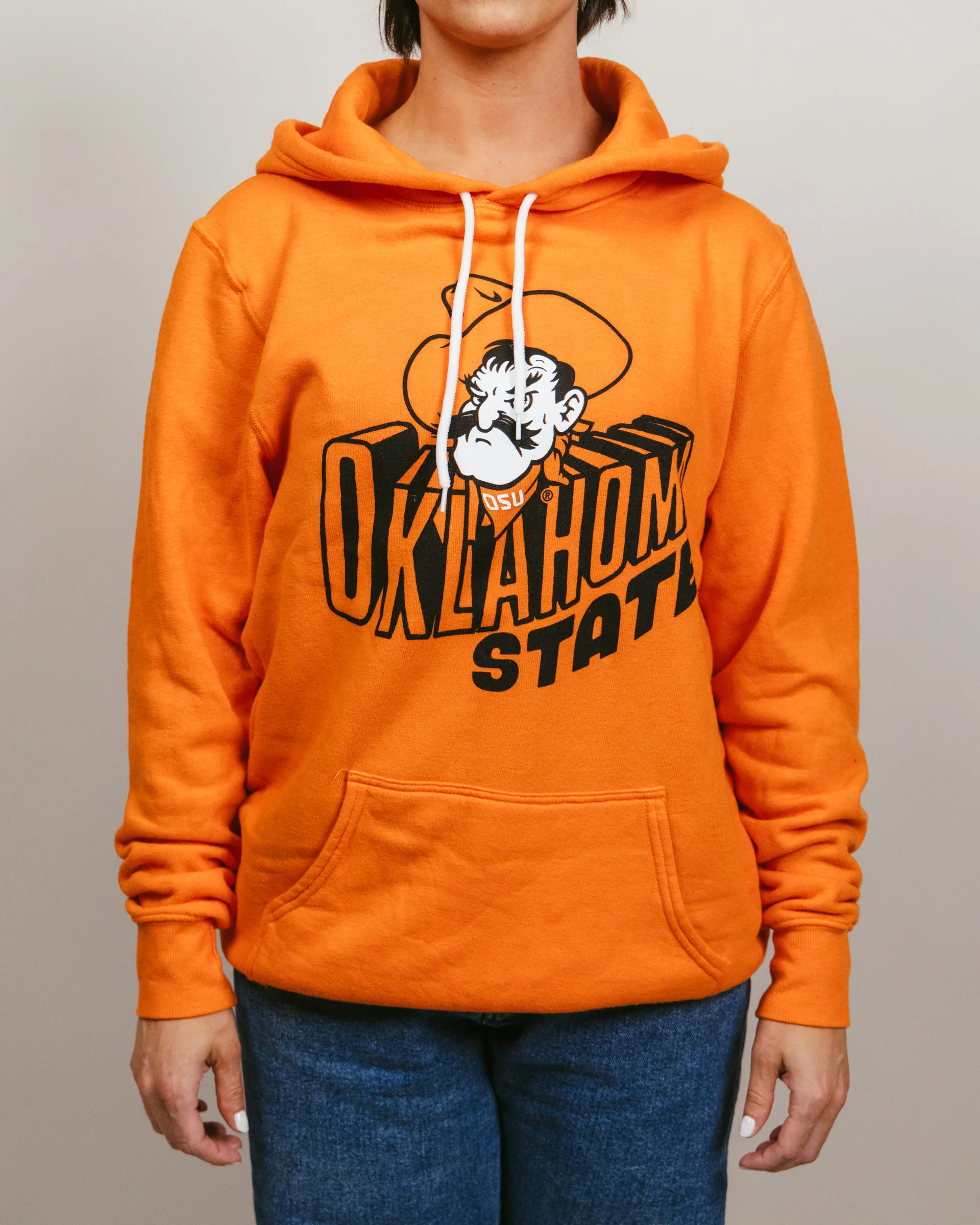 Oklahoma State Cowboys Banner Block Orange Hoodie - Image 2