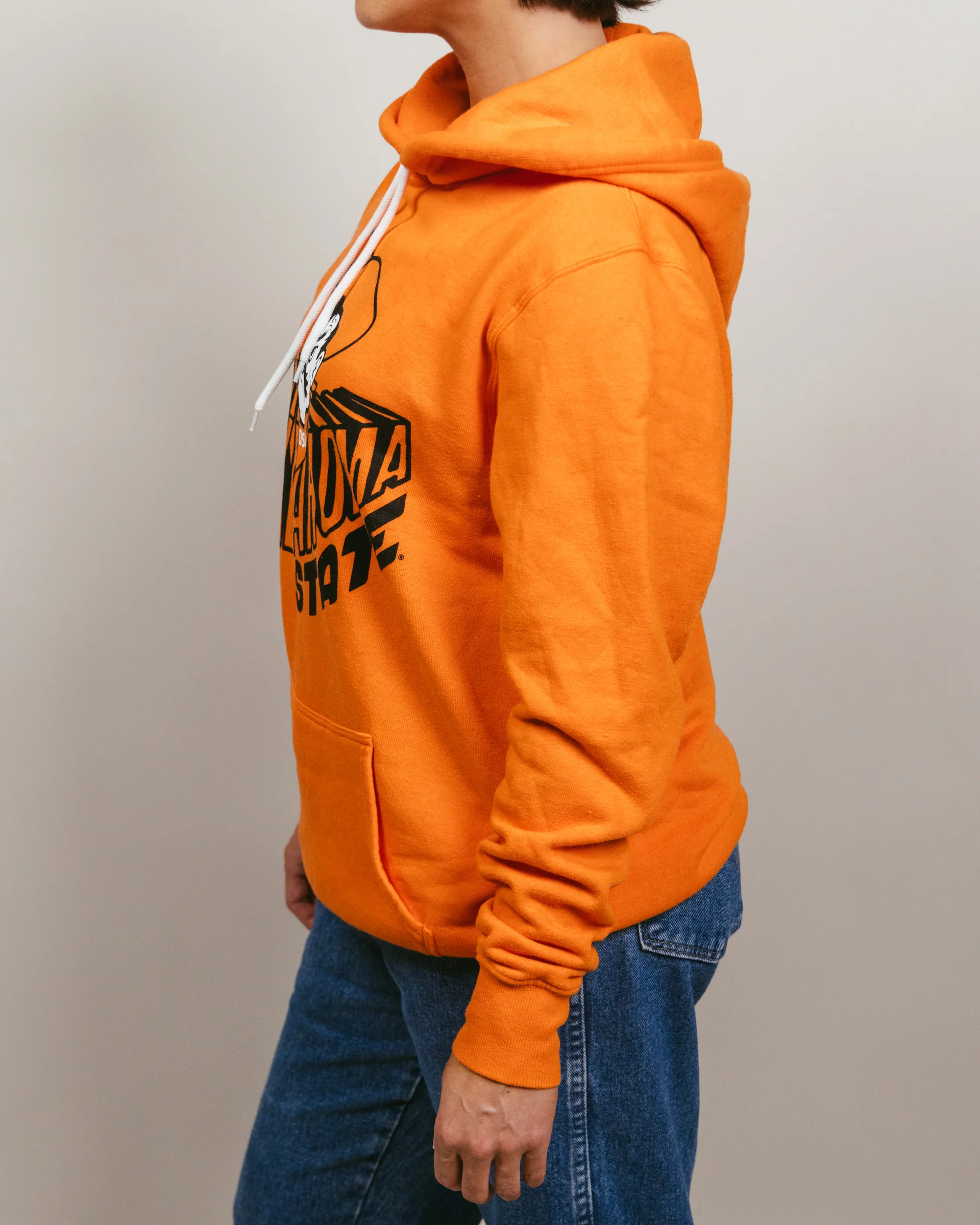 Oklahoma State Cowboys Banner Block Orange Hoodie - Image 3