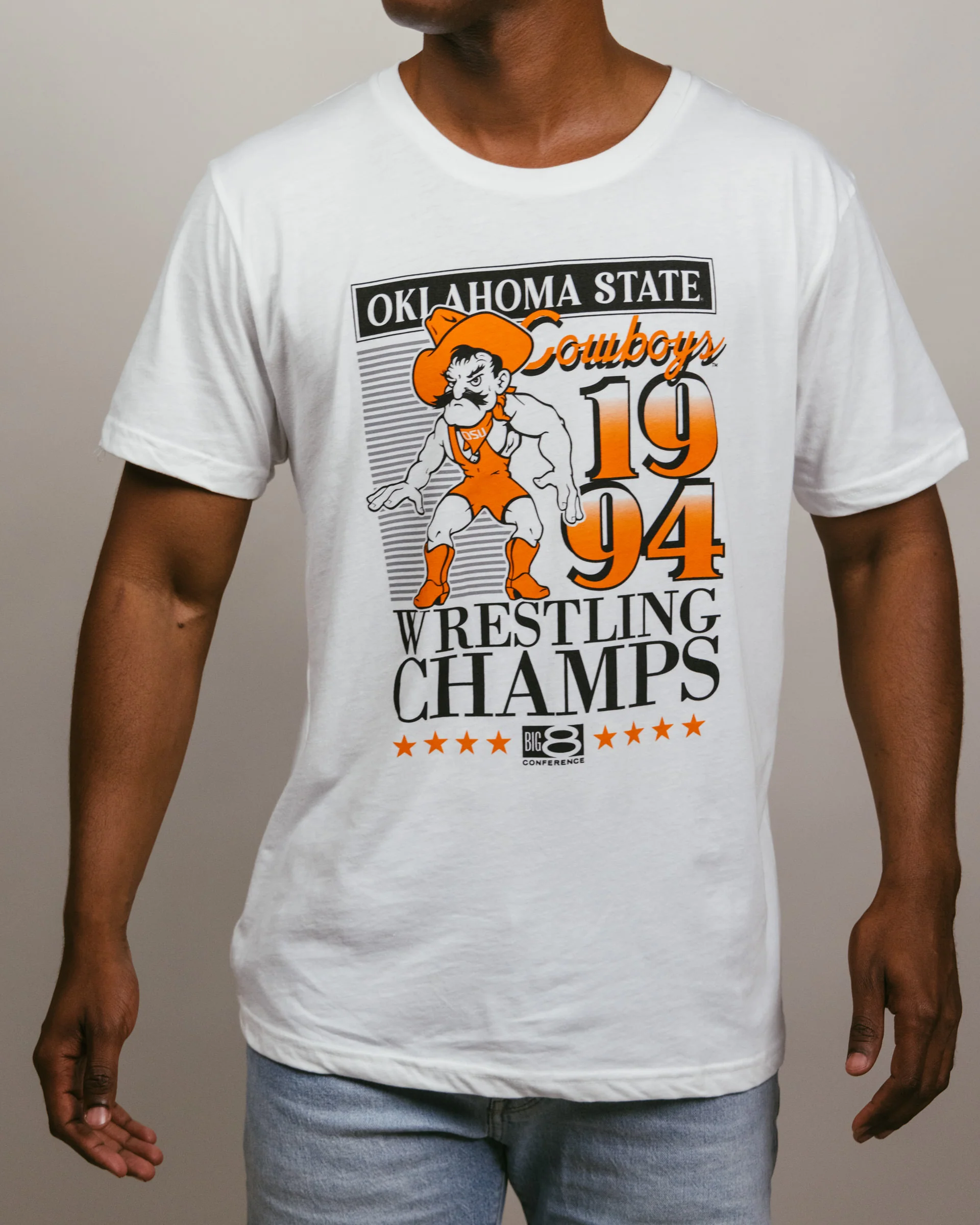 OSU Cowboys 1994 Wrestling Champs White T-Shirt - Image 2