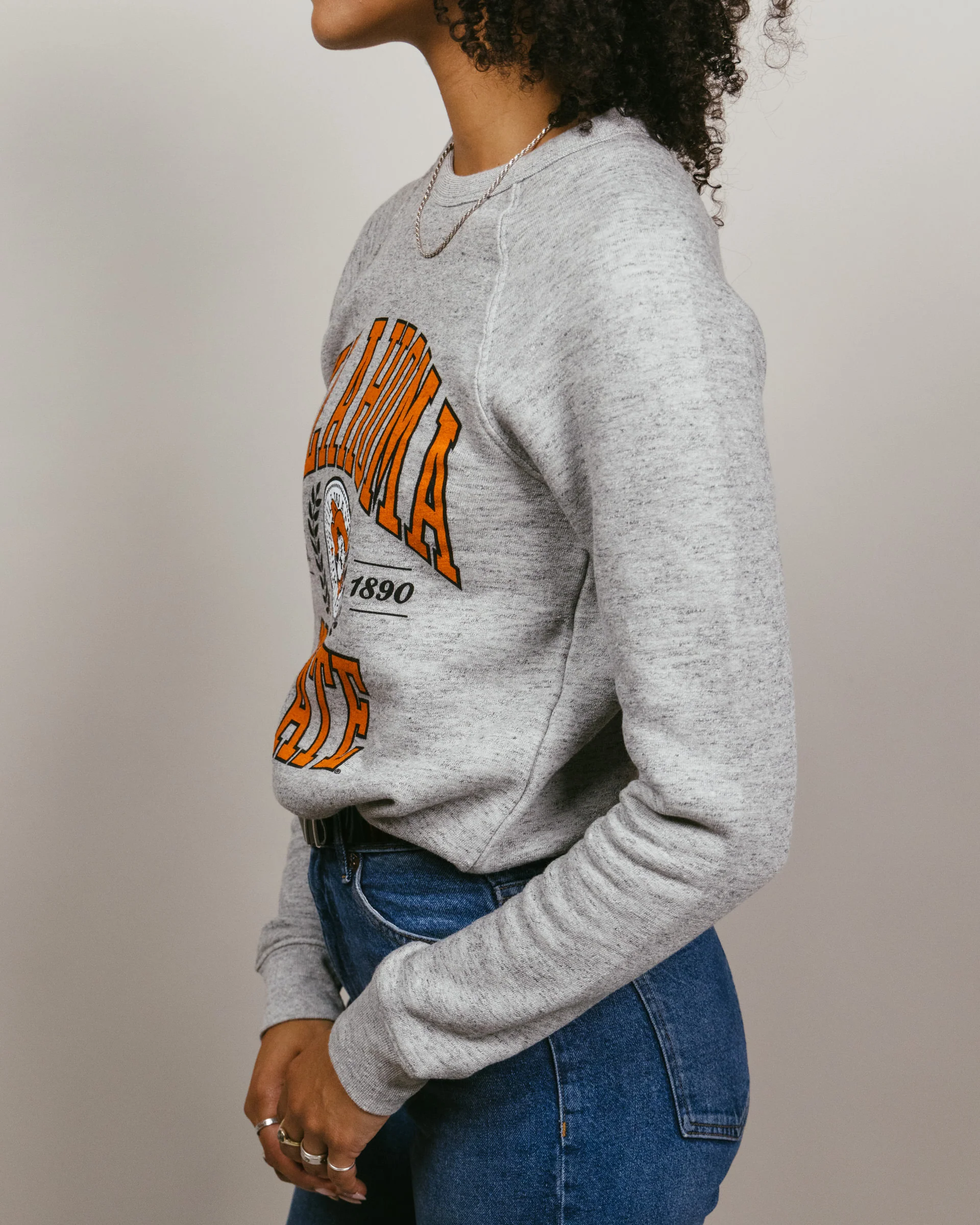 OSU Cowboys Laurel Seal Athletic Grey Crewneck - Image 3