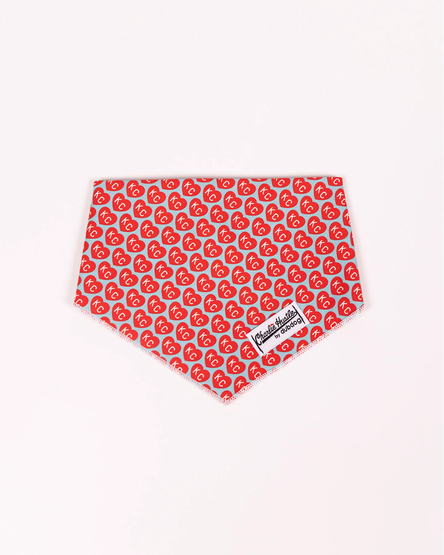 Red KC Heart Dog Bandana - Image 3