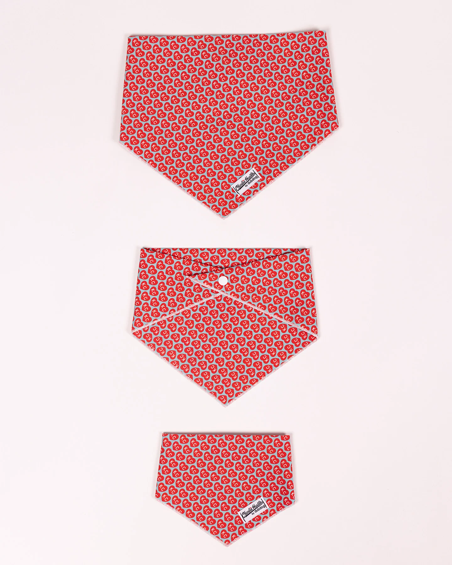 Red KC Heart Dog Bandana - Image 5