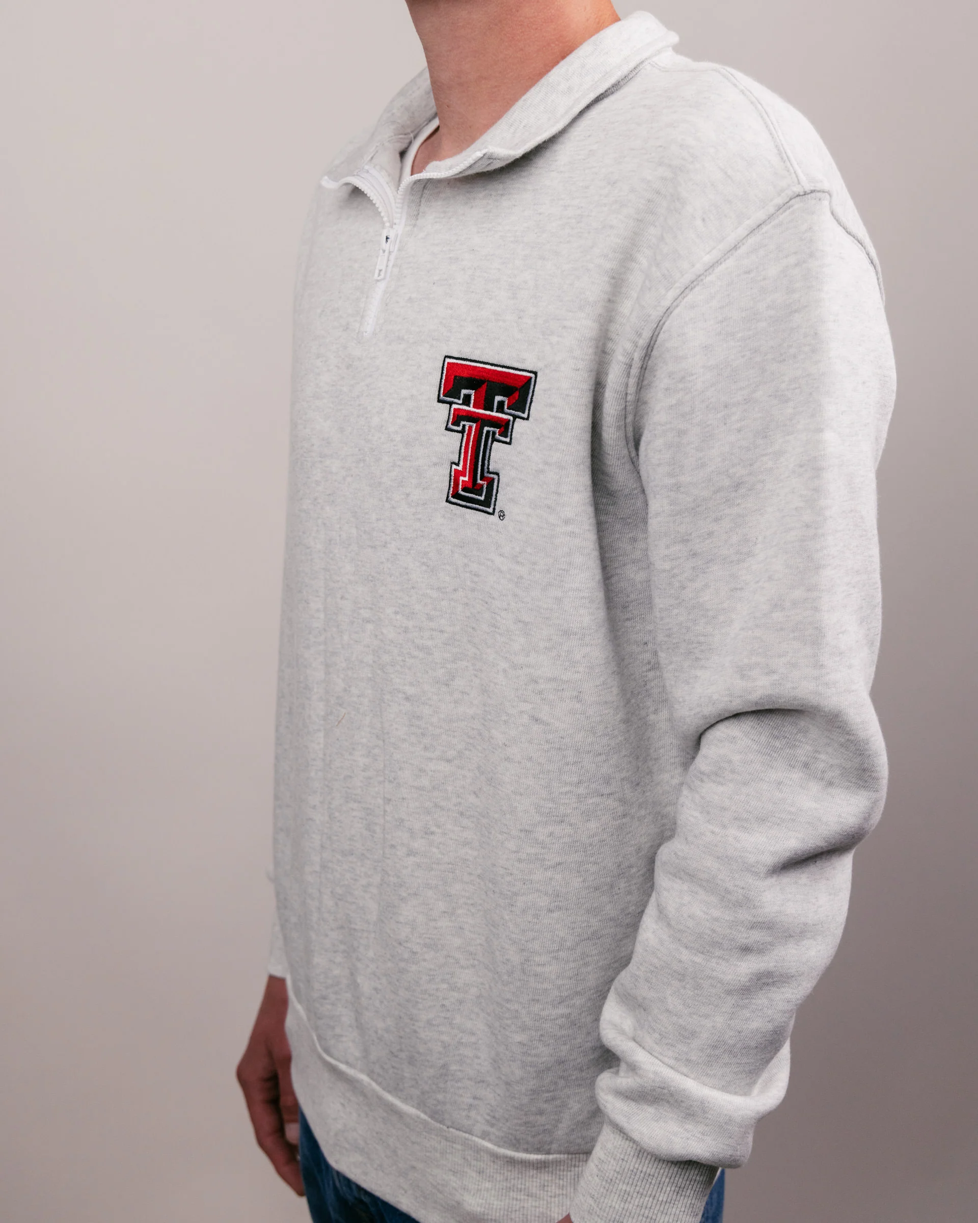 Texas Tech Ash Grey Quarter Zip - Image 3