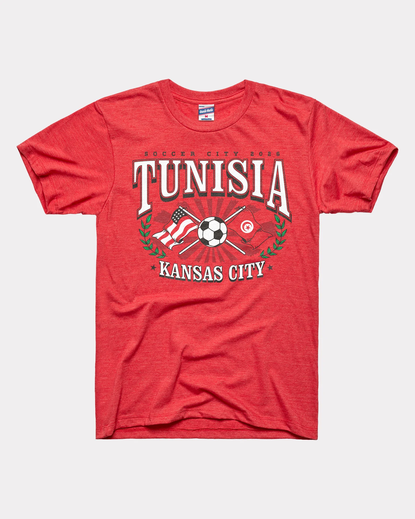 Tunisia Soccer City 2026 Heather Red T-Shirt